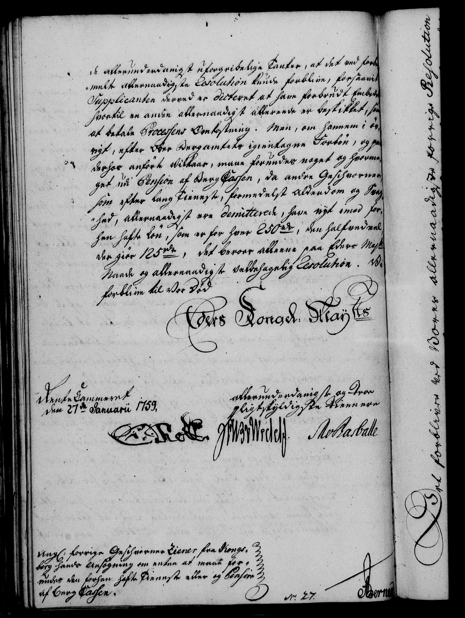 Rentekammeret, Kammerkanselliet, RA/EA-3111/G/Gf/Gfa/L0041: Norsk relasjons- og resolusjonsprotokoll (merket RK 52.41), 1759, s. 124