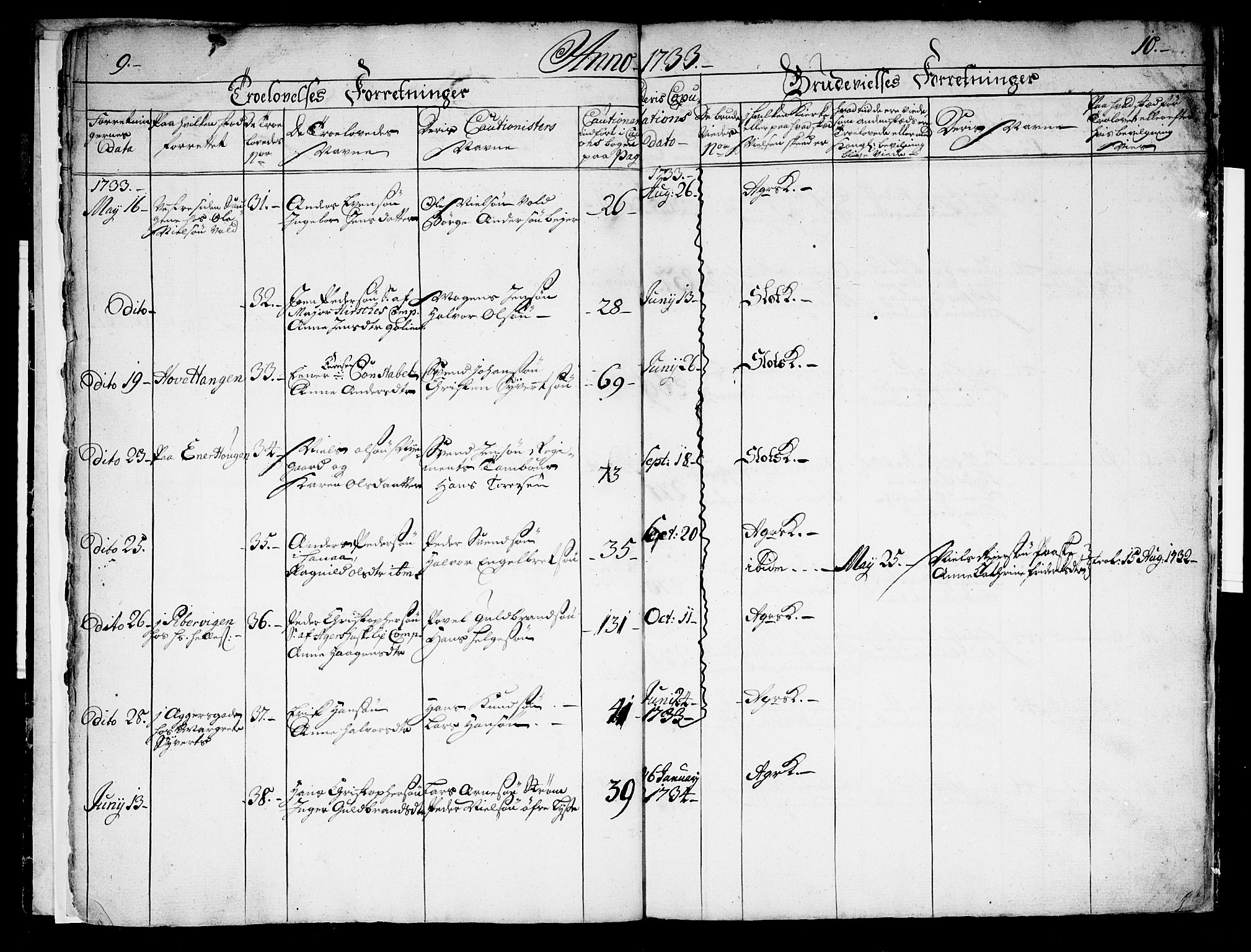 Aker prestekontor kirkebøker, AV/SAO-A-10861/F/L0005: Ministerialbok nr. 5, 1732-1733, s. 9-10