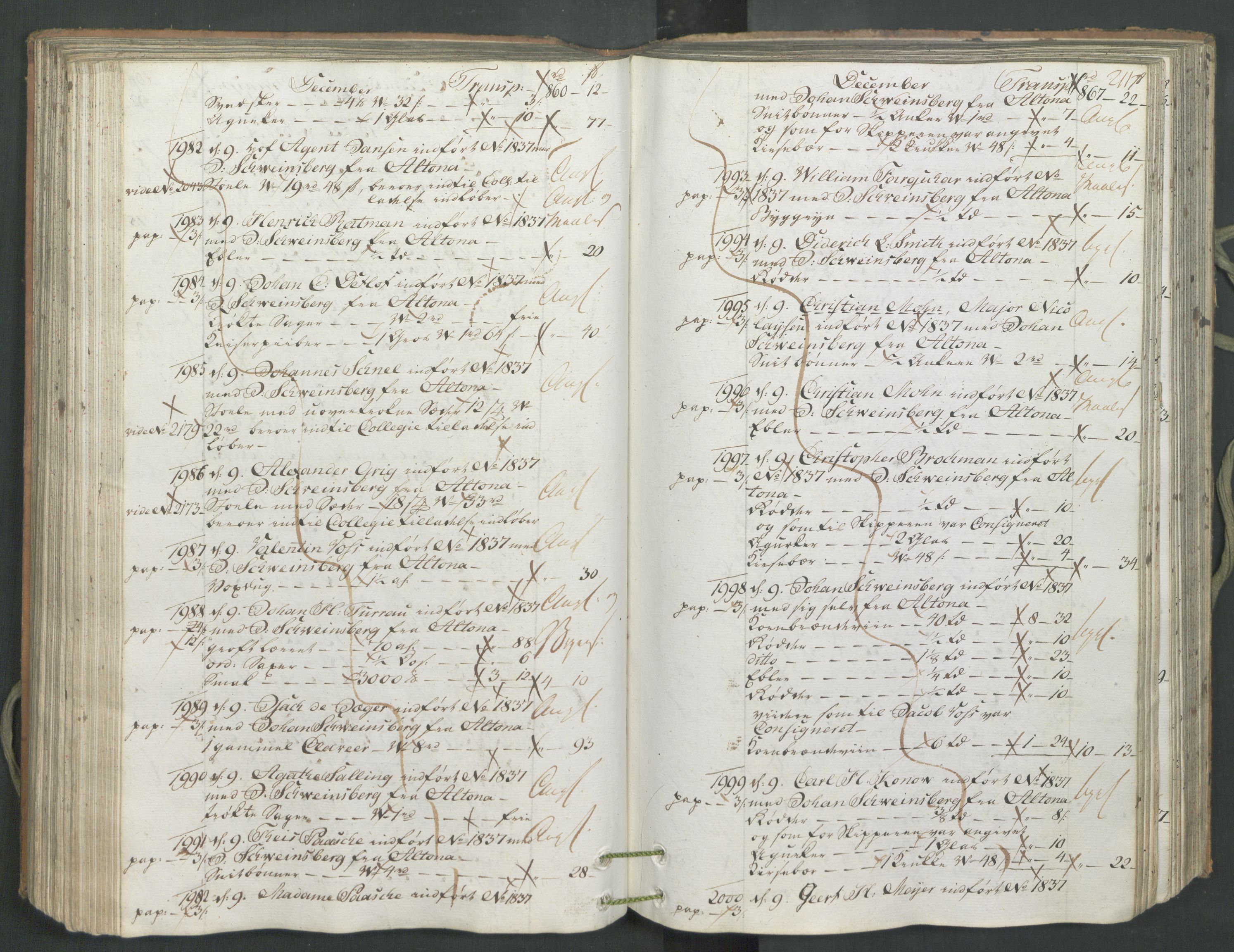 Generaltollkammeret, tollregnskaper, AV/RA-EA-5490/R26/L0222/0001: Tollregnskaper Bergen A / Inngående hovedtollbok, 1786, s. 210b-211a