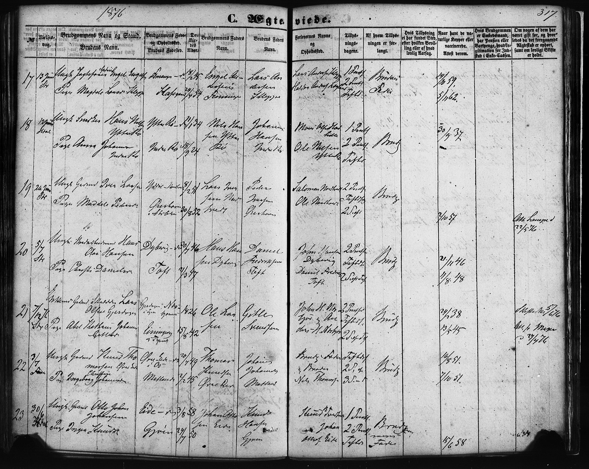 Fusa sokneprestembete, AV/SAB-A-75401/H/Haa: Ministerialbok nr. A 1I, 1855-1879, s. 317