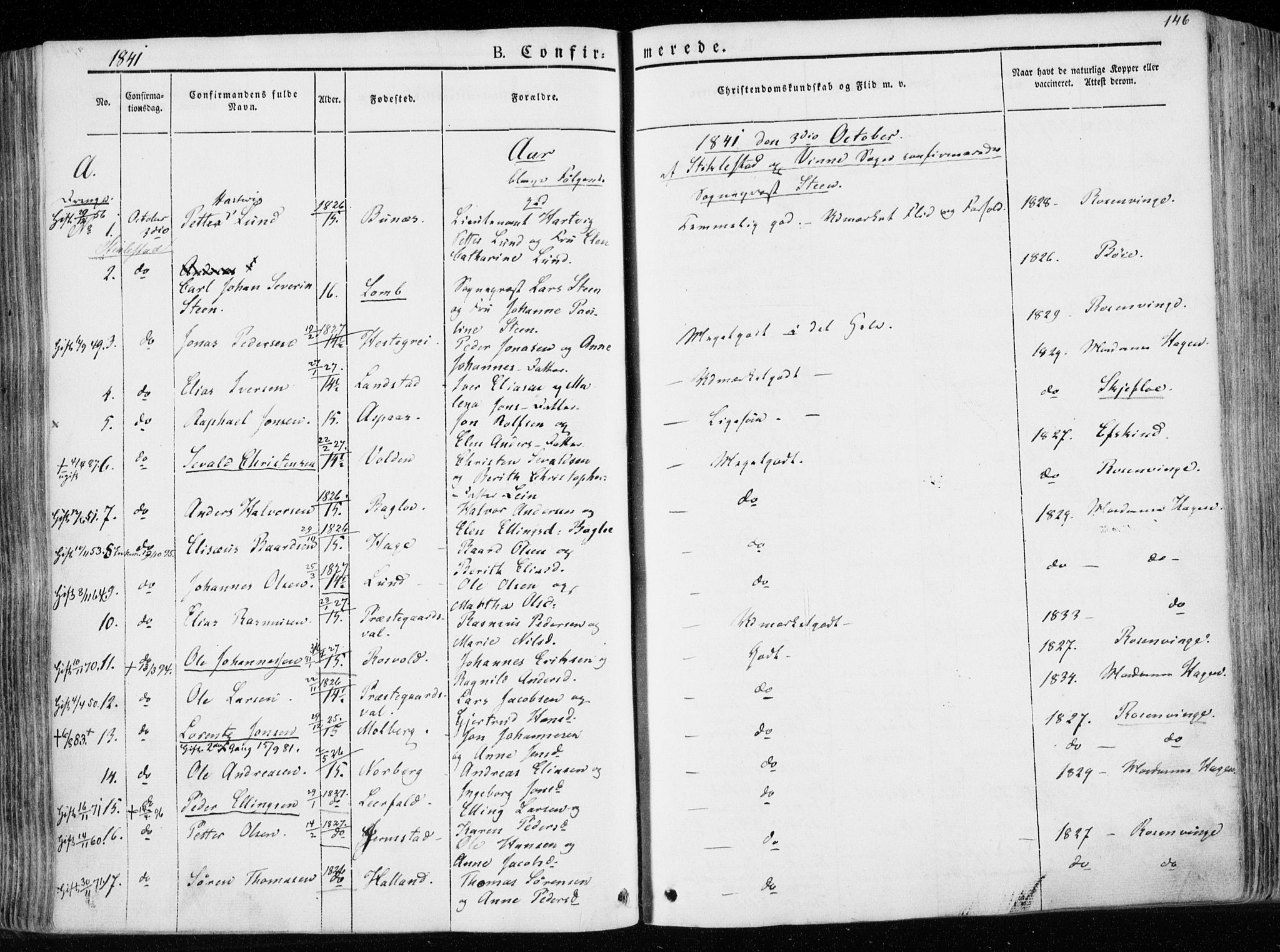 Ministerialprotokoller, klokkerbøker og fødselsregistre - Nord-Trøndelag, AV/SAT-A-1458/723/L0239: Ministerialbok nr. 723A08, 1841-1851, s. 146