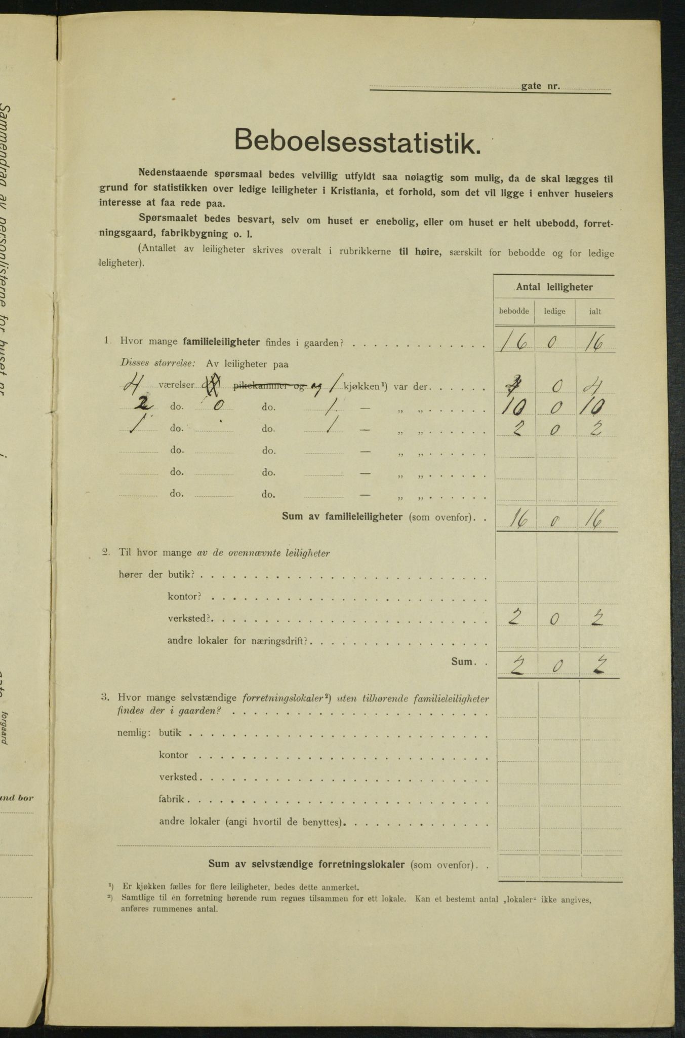 OBA, Kommunal folketelling 1.2.1915 for Kristiania, 1915, s. 70900