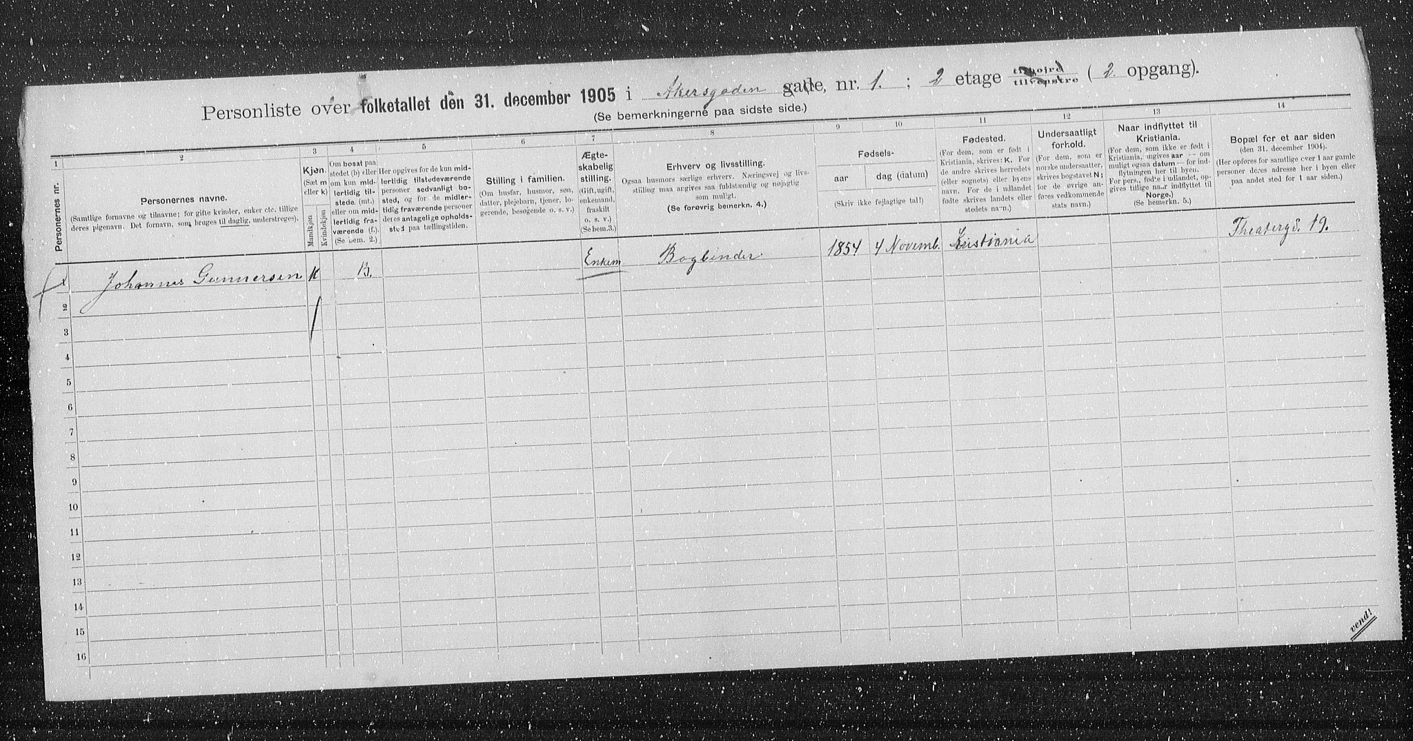 OBA, Kommunal folketelling 31.12.1905 for Kristiania kjøpstad, 1905, s. 160
