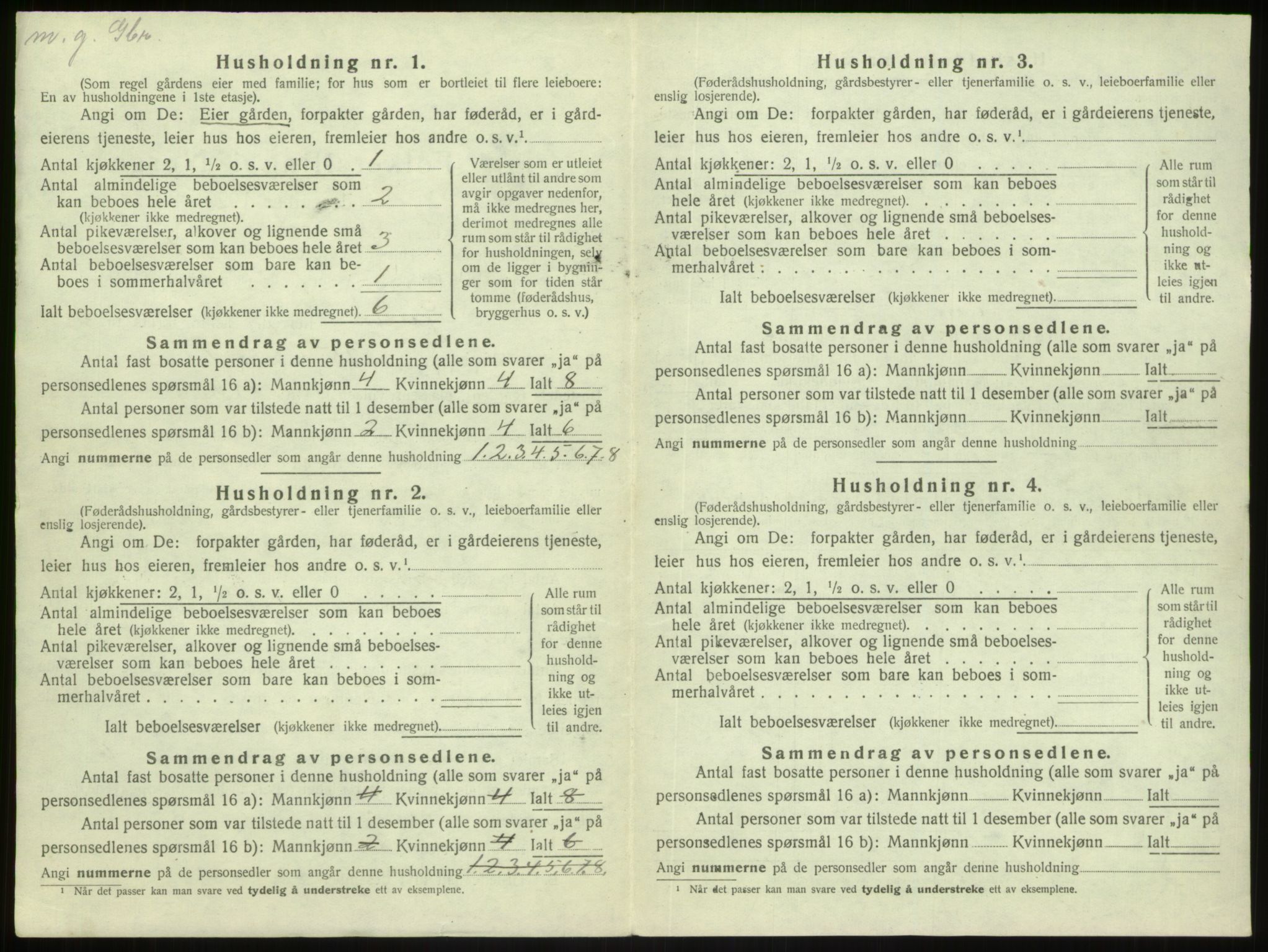 SAB, Folketelling 1920 for 1411 Gulen herred, 1920, s. 326
