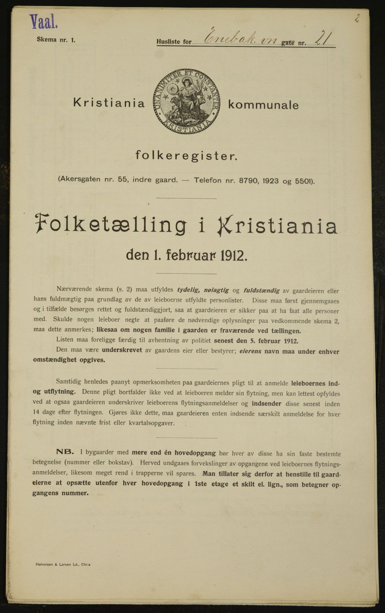 OBA, Kommunal folketelling 1.2.1912 for Kristiania, 1912, s. 21102