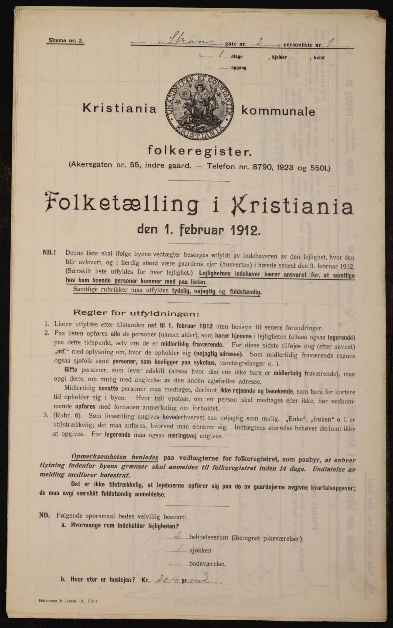 OBA, Kommunal folketelling 1.2.1912 for Kristiania, 1912, s. 103677