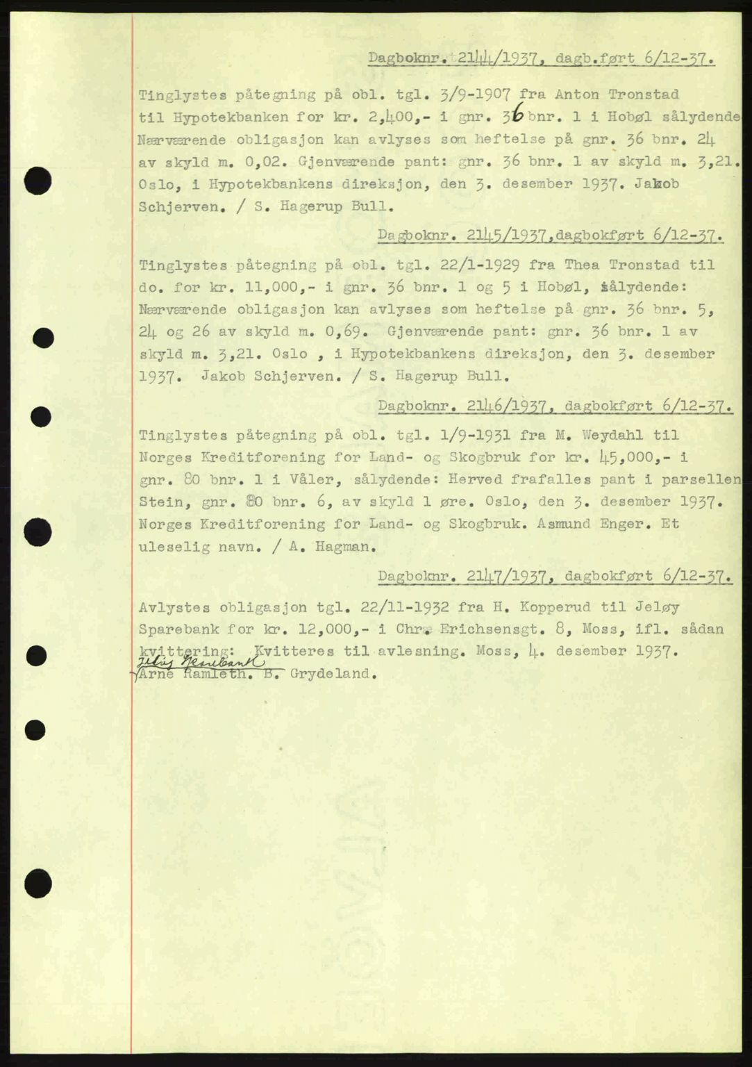 Moss sorenskriveri, SAO/A-10168: Pantebok nr. B4, 1937-1938, Dagboknr: 2144/1937