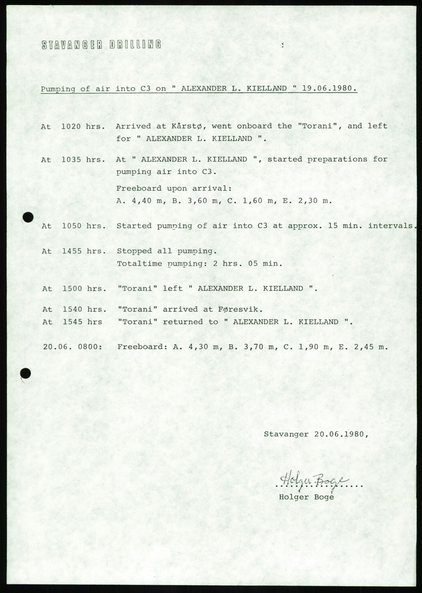 Justisdepartementet, Granskningskommisjonen ved Alexander Kielland-ulykken 27.3.1980, RA/S-1165/D/L0003: 0001 NOU 1981:11 Alexander Kielland ulykken/0002 Korrespondanse/0003: Alexander L. Kielland: Operating manual, 1980-1981, s. 390