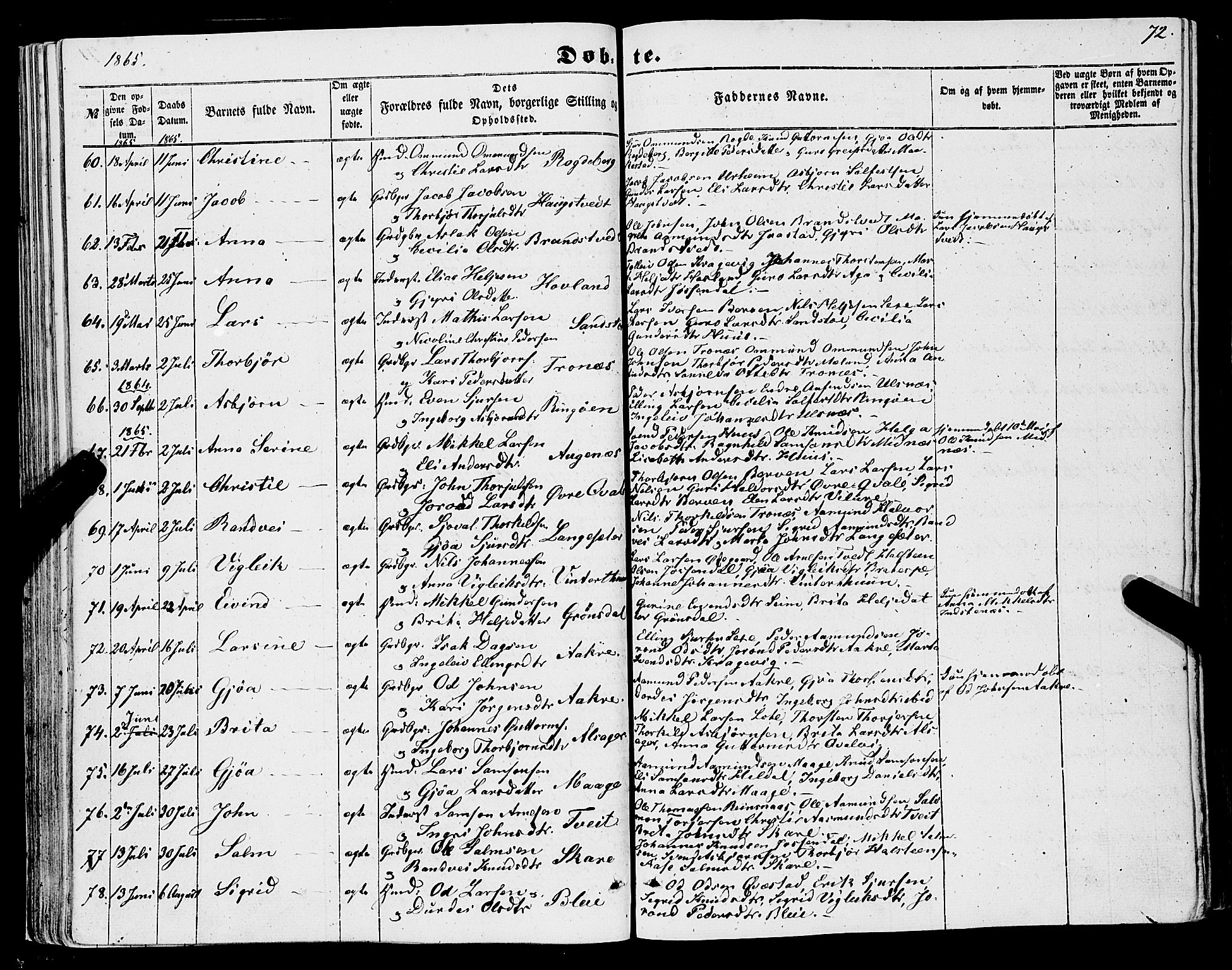 Ullensvang sokneprestembete, AV/SAB-A-78701/H/Haa: Ministerialbok nr. A 11, 1854-1866, s. 72