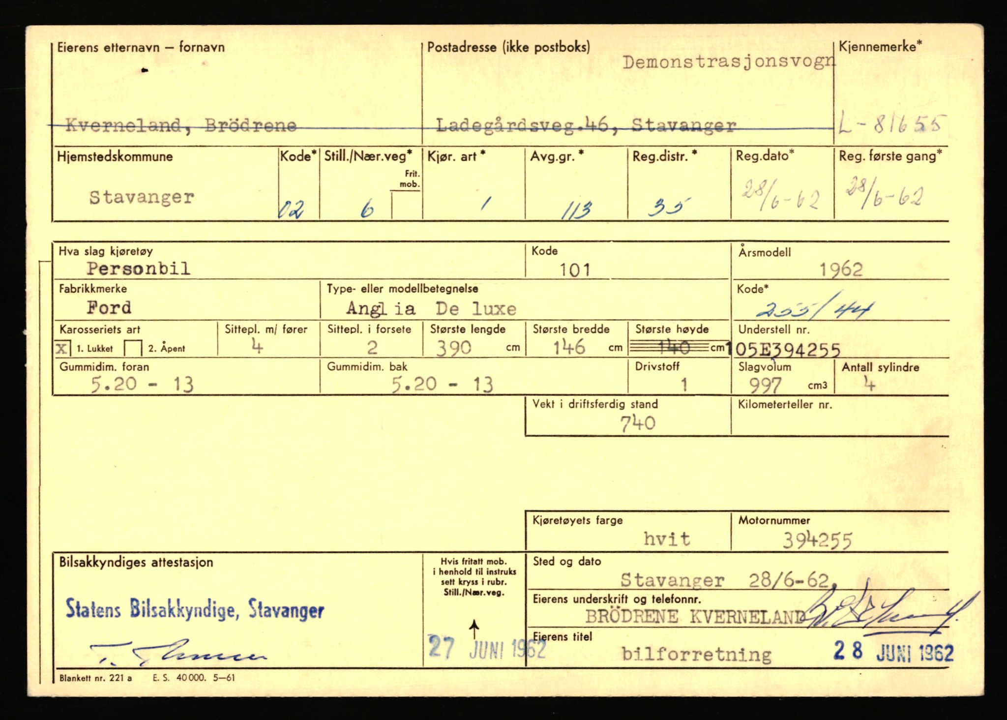 Stavanger trafikkstasjon, AV/SAST-A-101942/0/F/L0071: L-80500 - L-82199, 1930-1971, s. 1955