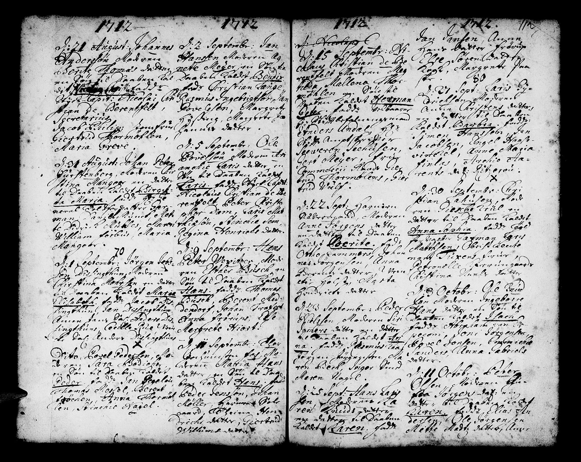 Nykirken Sokneprestembete, AV/SAB-A-77101/H/Haa/L0002: Ministerialbok nr. A 2, 1700-1723, s. 112