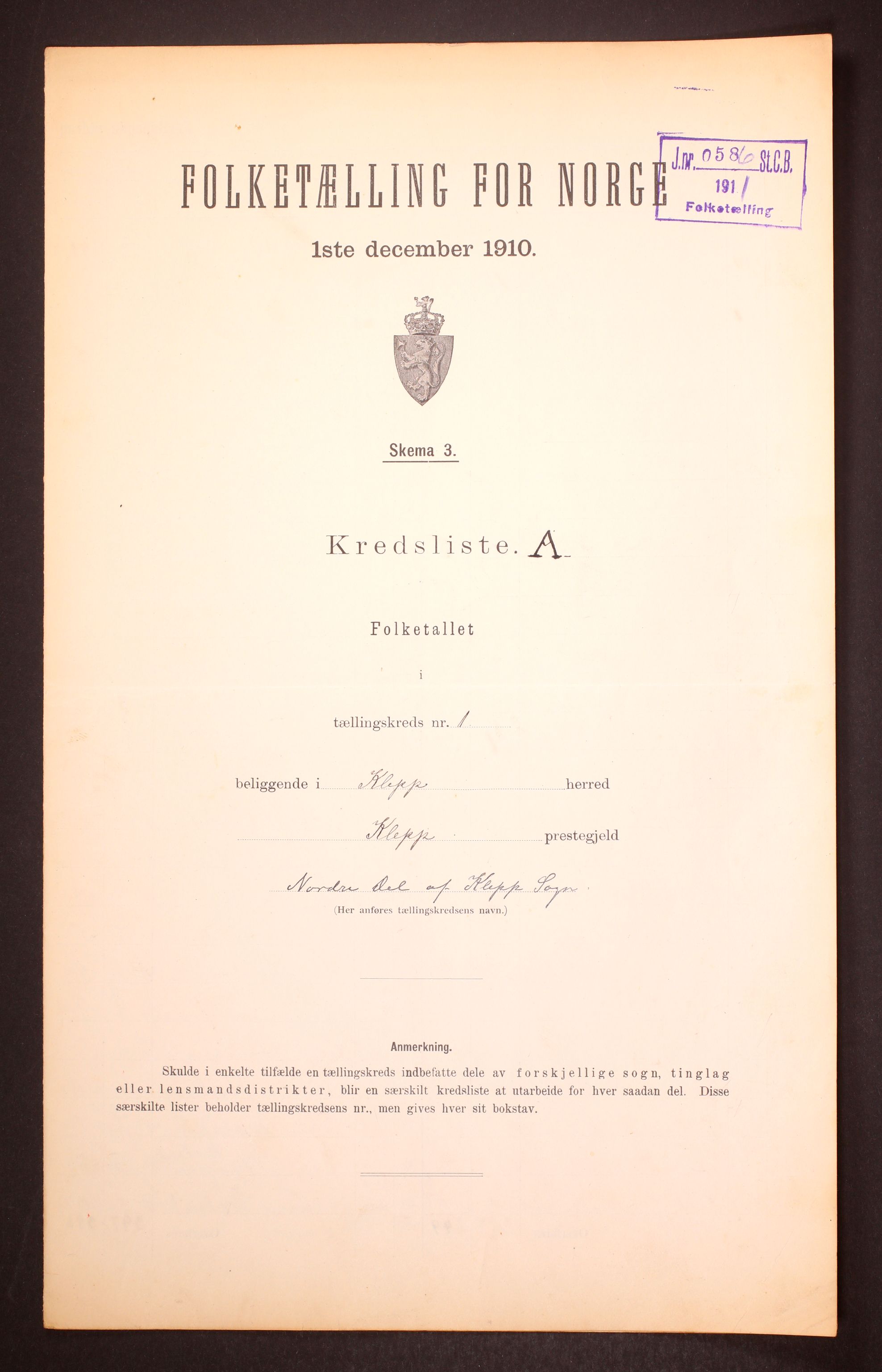 RA, Folketelling 1910 for 1120 Klepp herred, 1910, s. 4