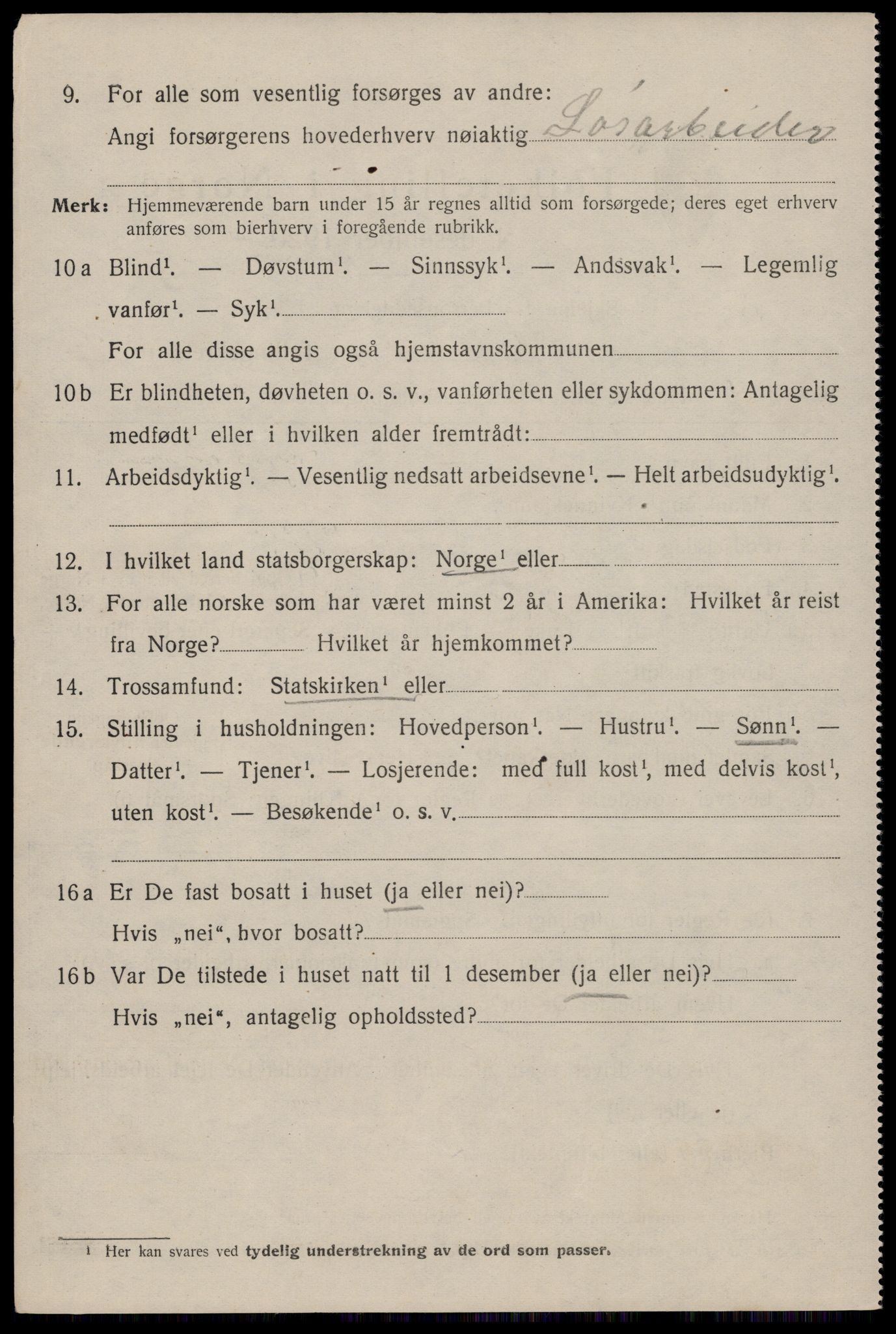 SAST, Folketelling 1920 for 1101 Egersund ladested, 1920, s. 7911