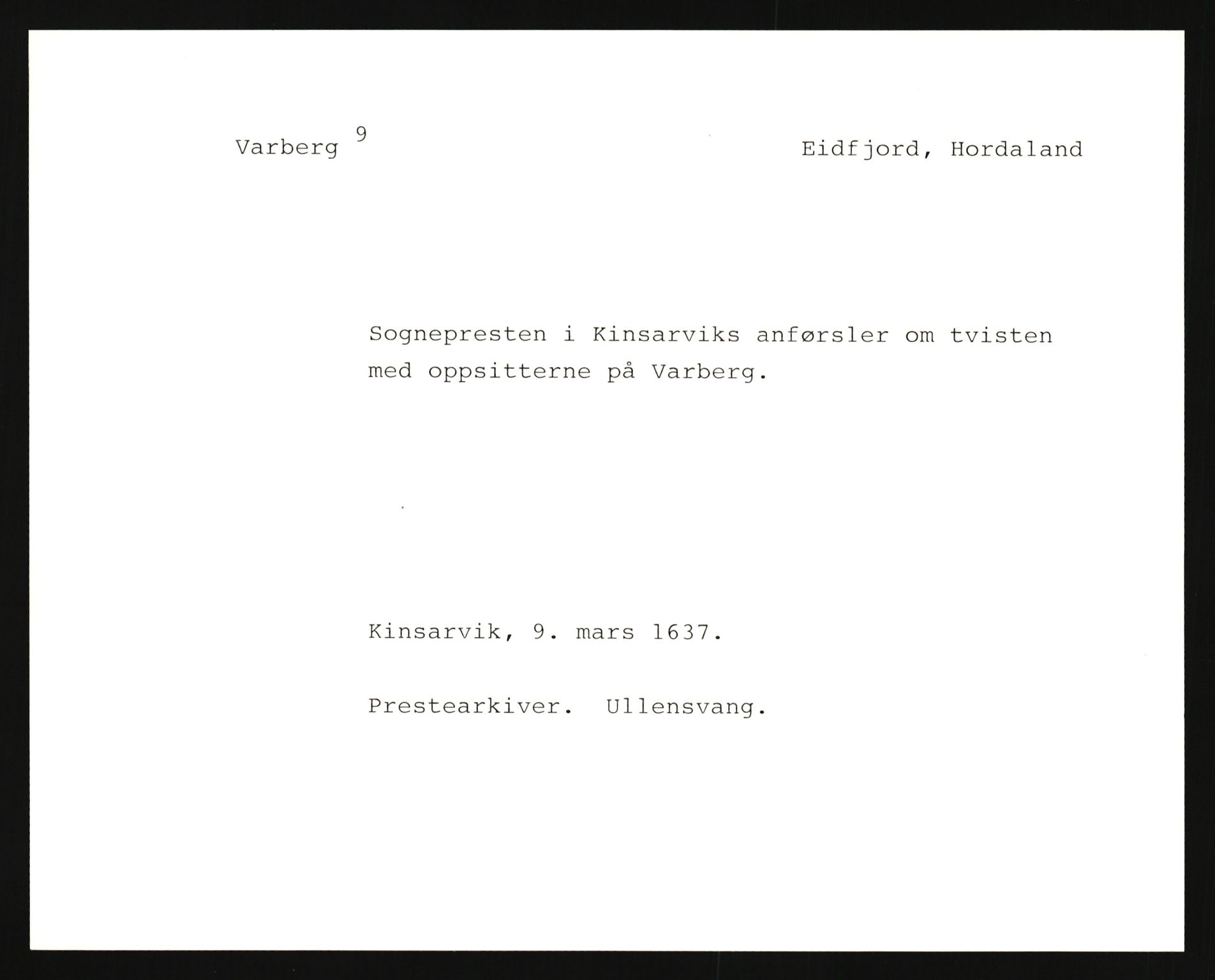 Riksarkivets diplomsamling, AV/RA-EA-5965/F35/F35e/L0029: Registreringssedler Hordaland 2, 1400-1700, s. 461