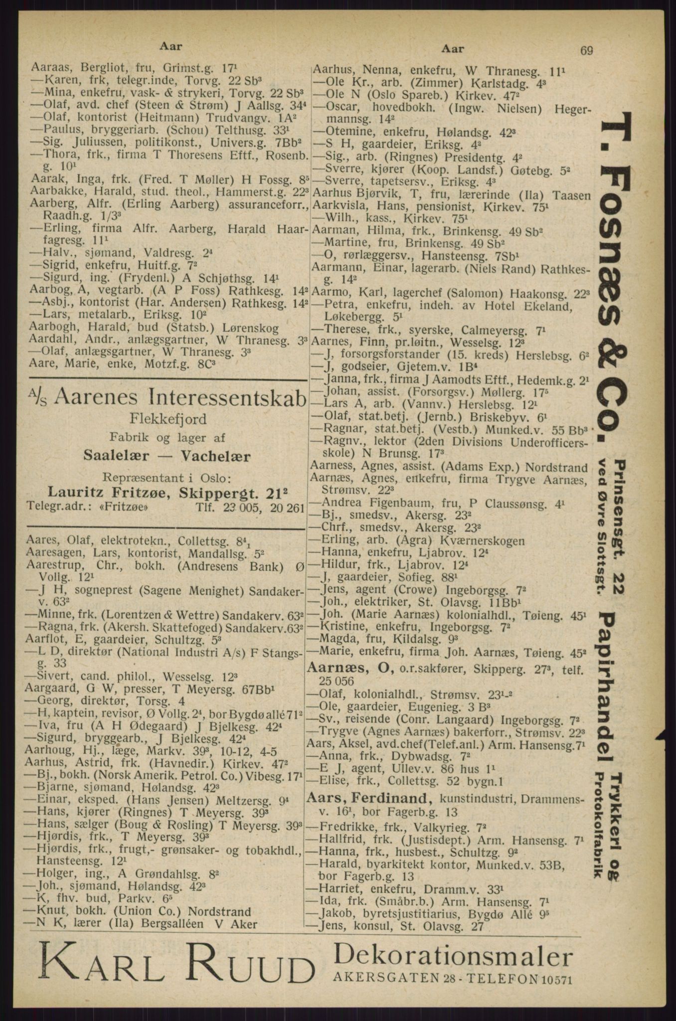 Kristiania/Oslo adressebok, PUBL/-, 1927, s. 69