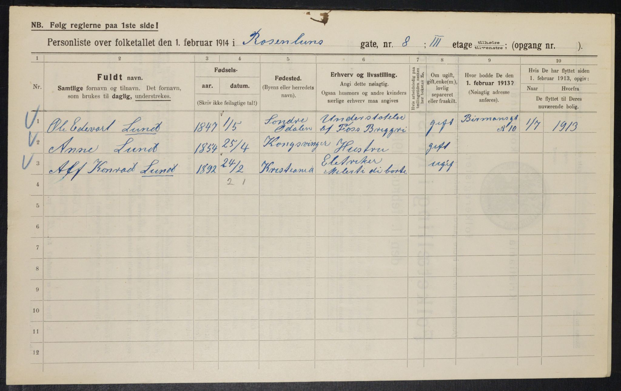 OBA, Kommunal folketelling 1.2.1914 for Kristiania, 1914, s. 83930