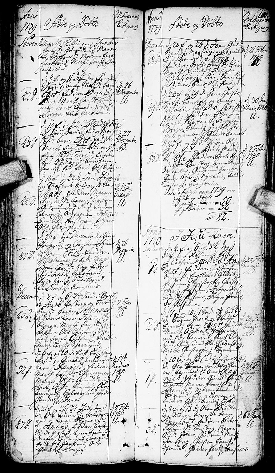 Aurskog prestekontor Kirkebøker, SAO/A-10304a/F/Fa/L0002: Ministerialbok nr. I 2, 1735-1766, s. 100
