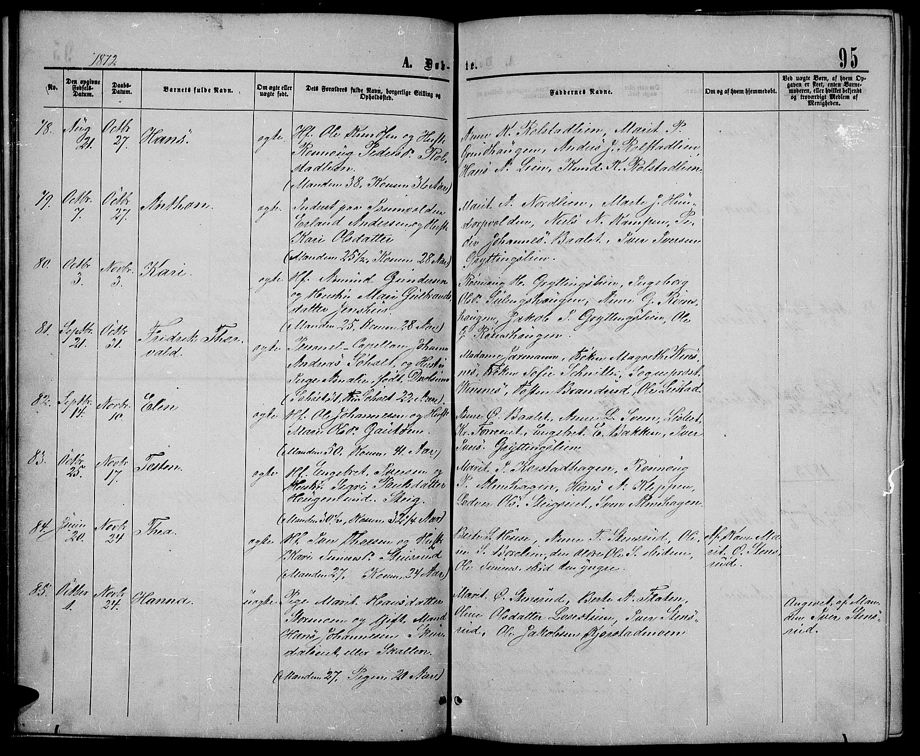 Sør-Fron prestekontor, AV/SAH-PREST-010/H/Ha/Hab/L0002: Klokkerbok nr. 2, 1864-1883, s. 95