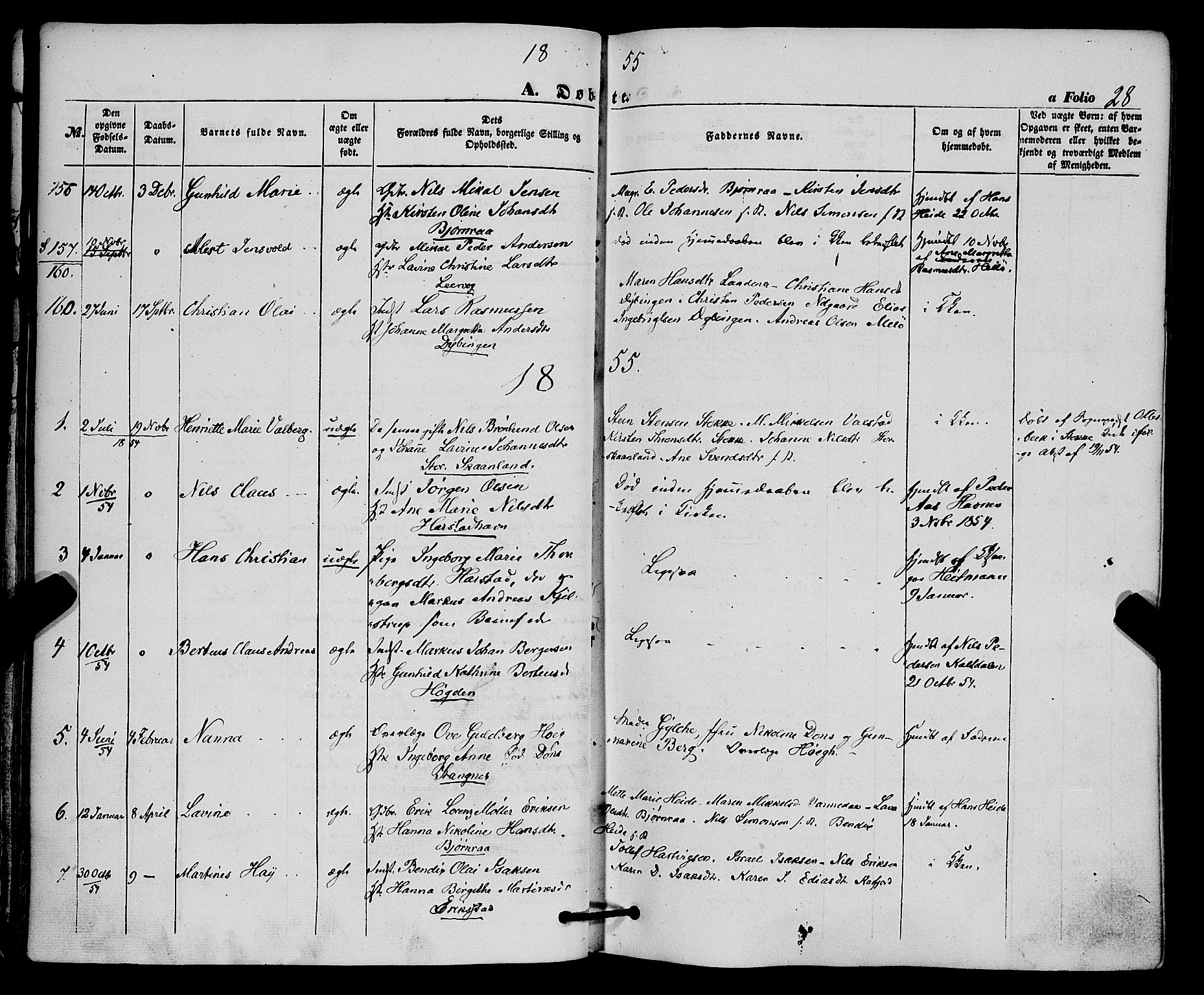 Trondenes sokneprestkontor, AV/SATØ-S-1319/H/Ha/L0011kirke: Ministerialbok nr. 11, 1853-1862, s. 28