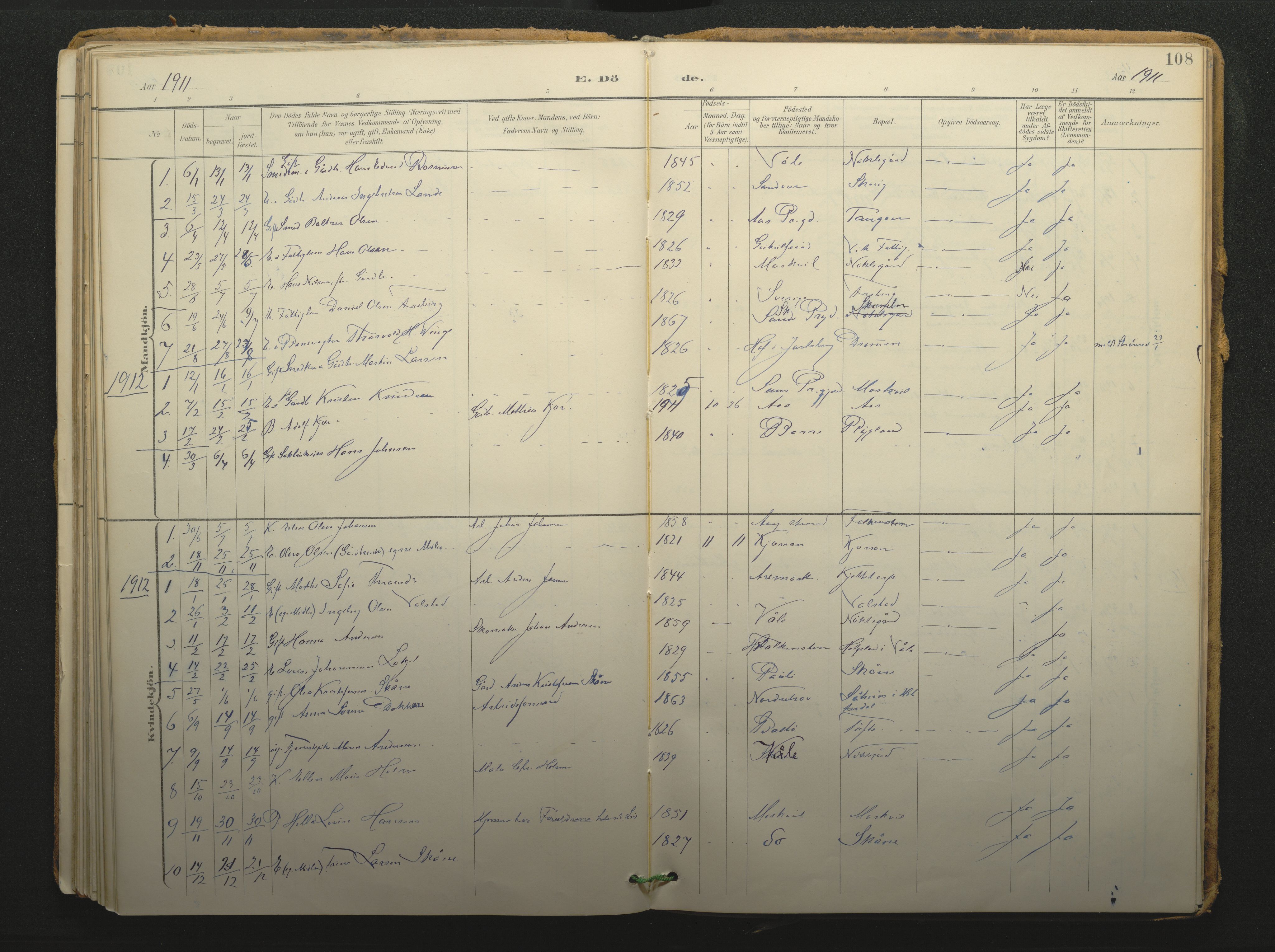 Borre kirkebøker, AV/SAKO-A-338/F/Fc/L0003: Ministerialbok nr. III 3, 1896-1919, s. 108