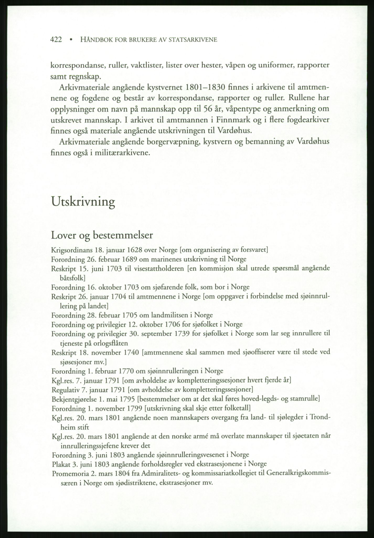 Publikasjoner utgitt av Arkivverket, PUBL/PUBL-001/B/0019: Liv Mykland: Håndbok for brukere av statsarkivene (2005), 2005, s. 422