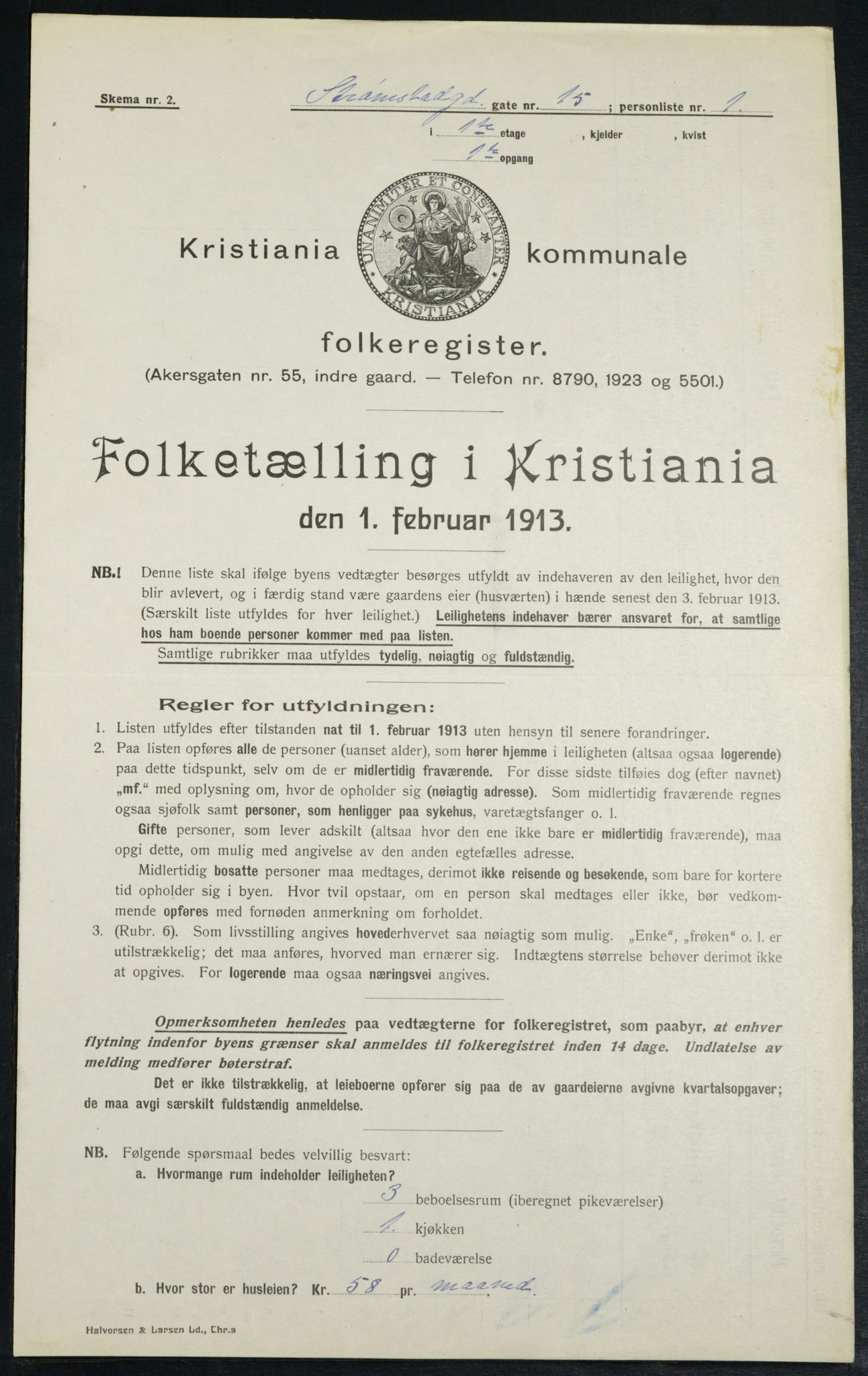 OBA, Kommunal folketelling 1.2.1913 for Kristiania, 1913, s. 104027