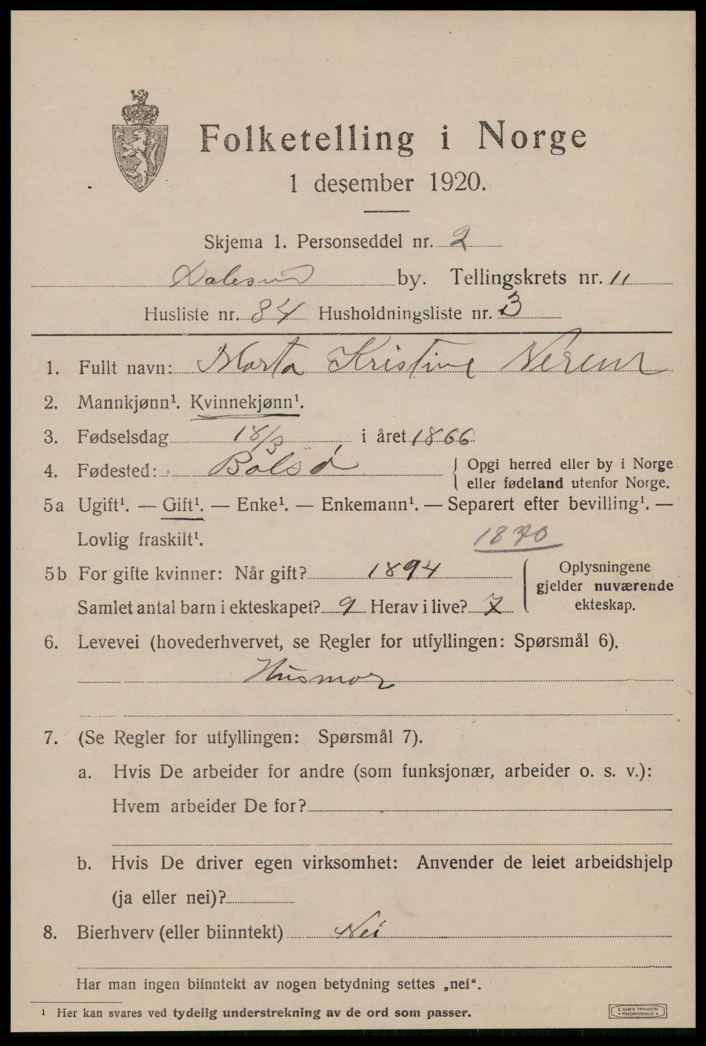 SAT, Folketelling 1920 for 1501 Ålesund kjøpstad, 1920, s. 25730