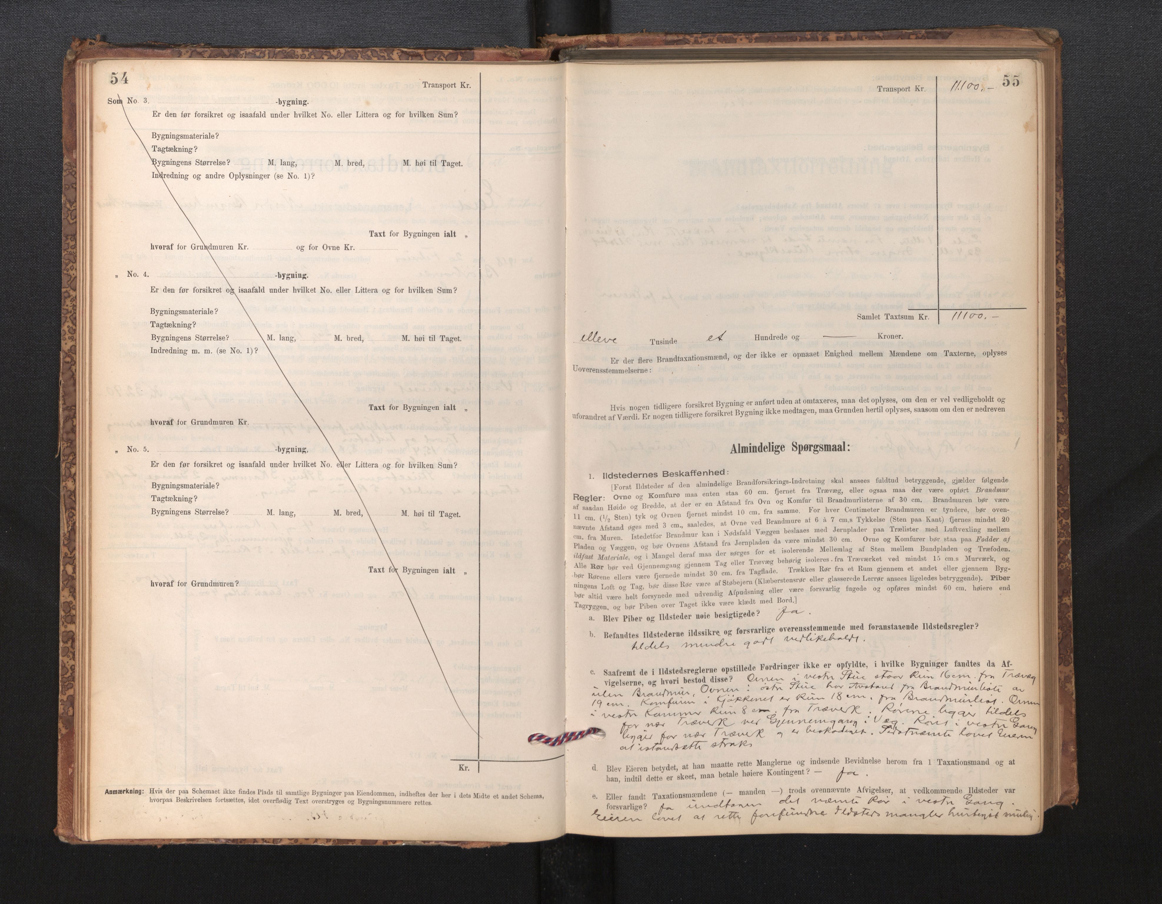Lensmannen i Eid, SAB/A-27001/0012/L0007: Branntakstprotokoll, skjematakst, 1896-1929, s. 54-55