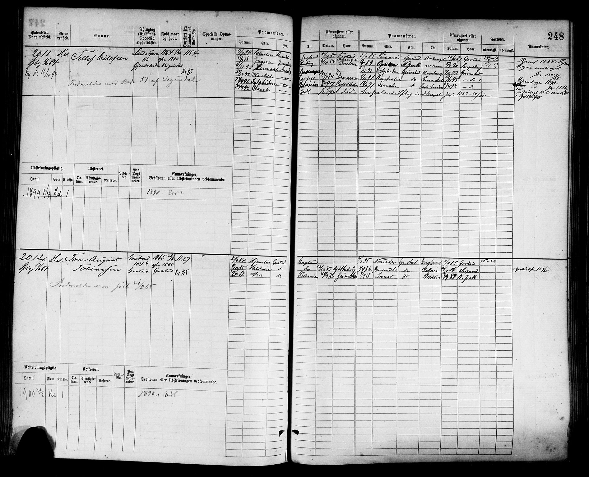 Grimstad mønstringskrets, AV/SAK-2031-0013/F/Fb/L0003: Hovedrulle nr 1517-2276, F-6, 1877-1888, s. 256