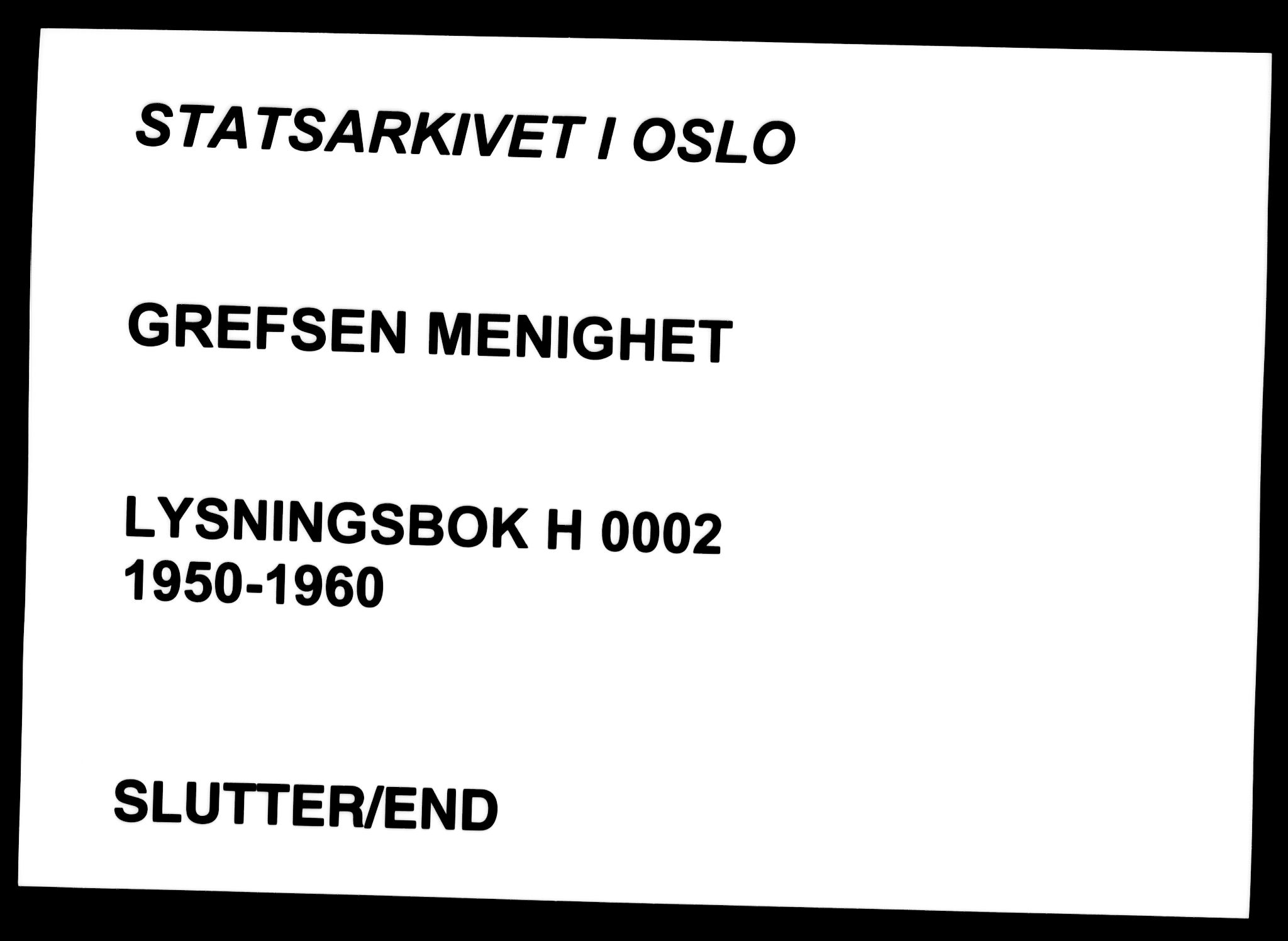 Grefsen prestekontor Kirkebøker, SAO/A-10237a/H/Ha/L0002: Lysningsprotokoll nr. 2, 1950-1960