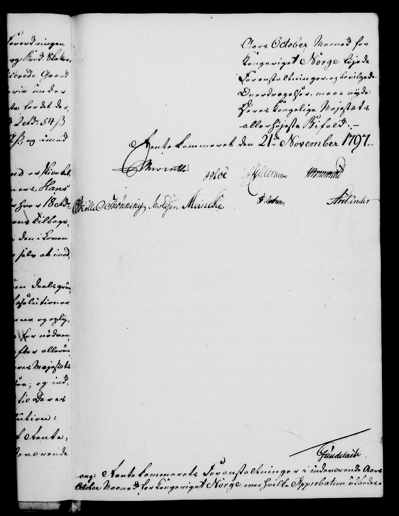 Rentekammeret, Kammerkanselliet, RA/EA-3111/G/Gf/Gfa/L0079: Norsk relasjons- og resolusjonsprotokoll (merket RK 52.79), 1797, s. 461