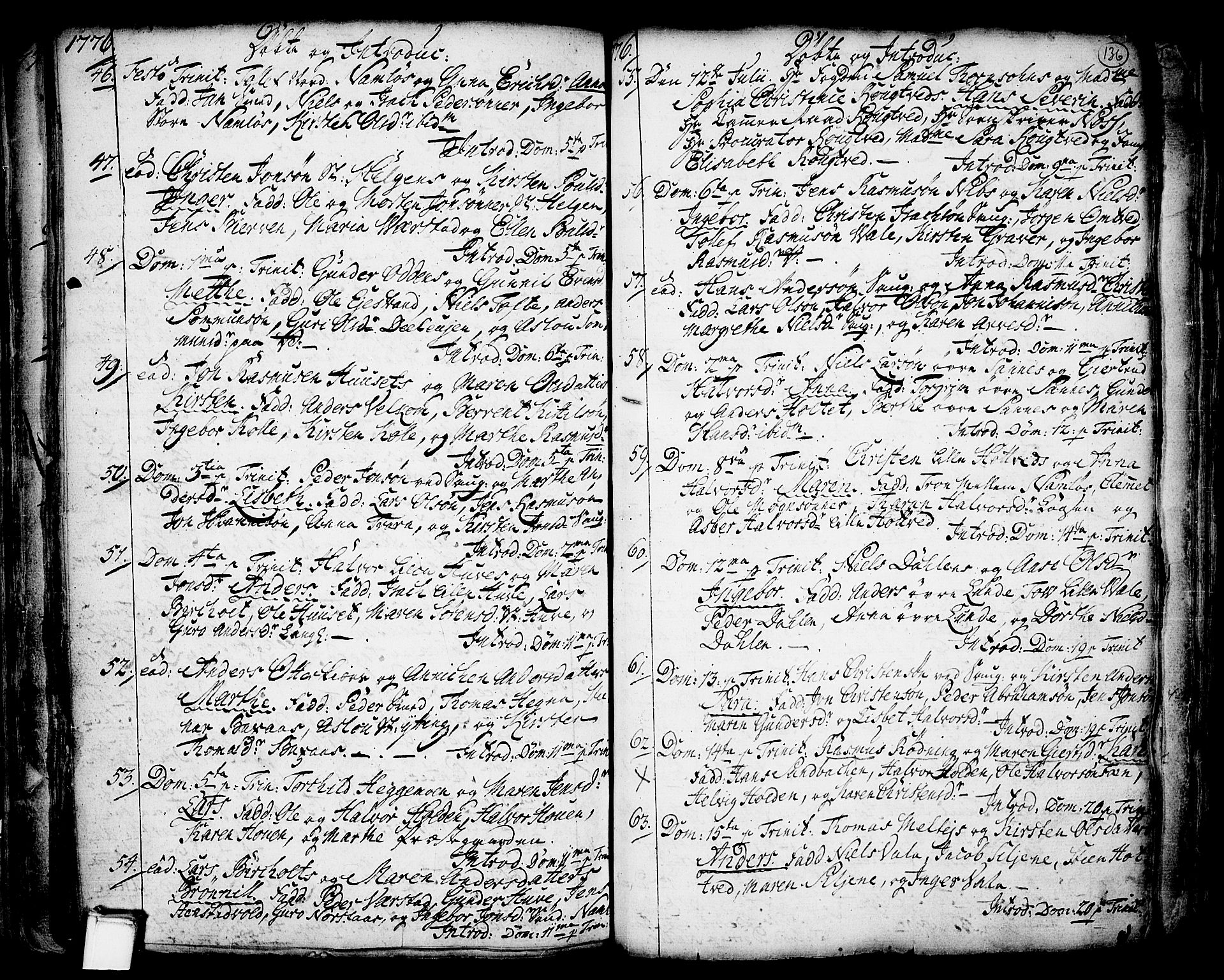 Holla kirkebøker, AV/SAKO-A-272/F/Fa/L0001: Ministerialbok nr. 1, 1717-1779, s. 136