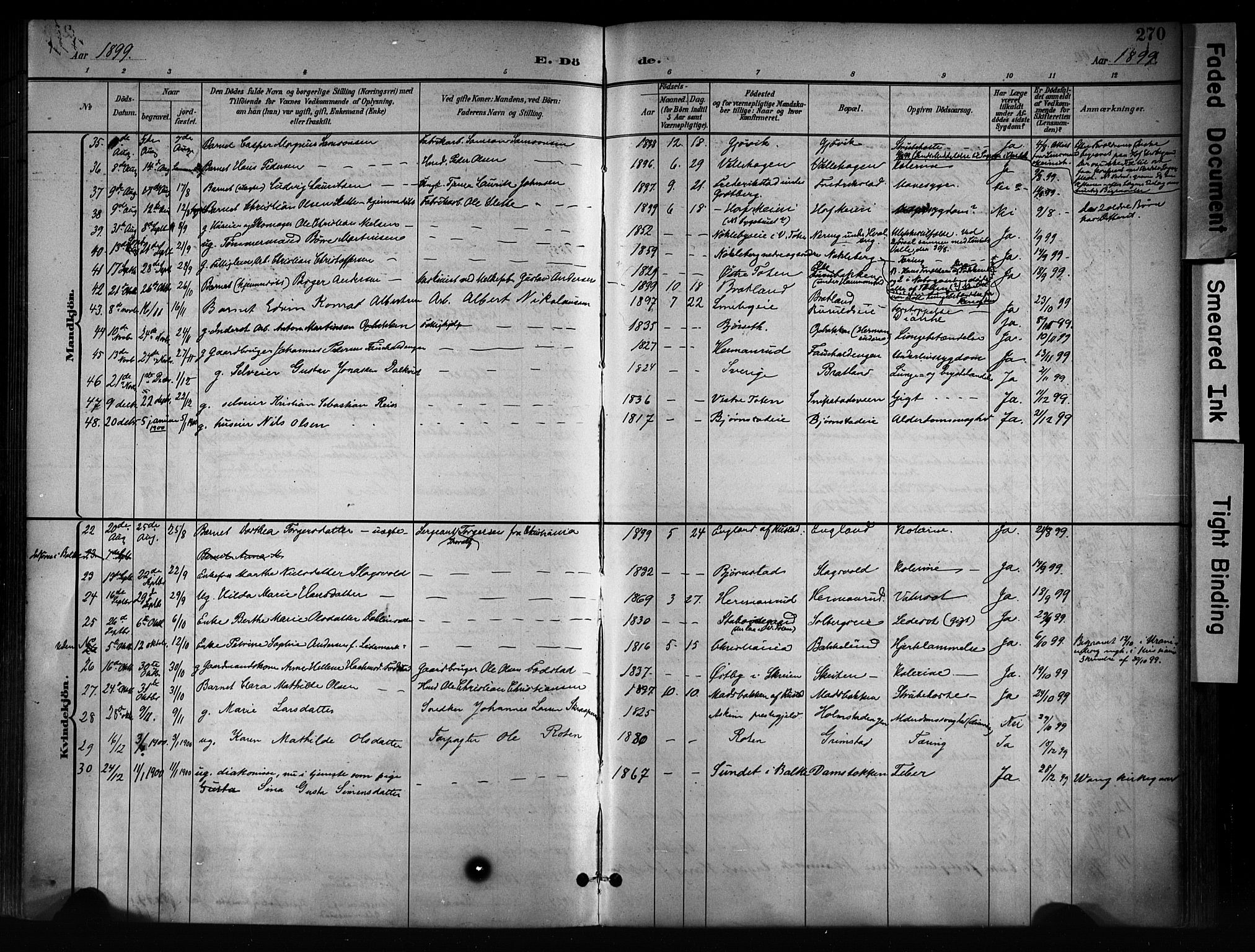 Østre Toten prestekontor, AV/SAH-PREST-104/H/Ha/Haa/L0008: Ministerialbok nr. 8, 1897-1909, s. 270
