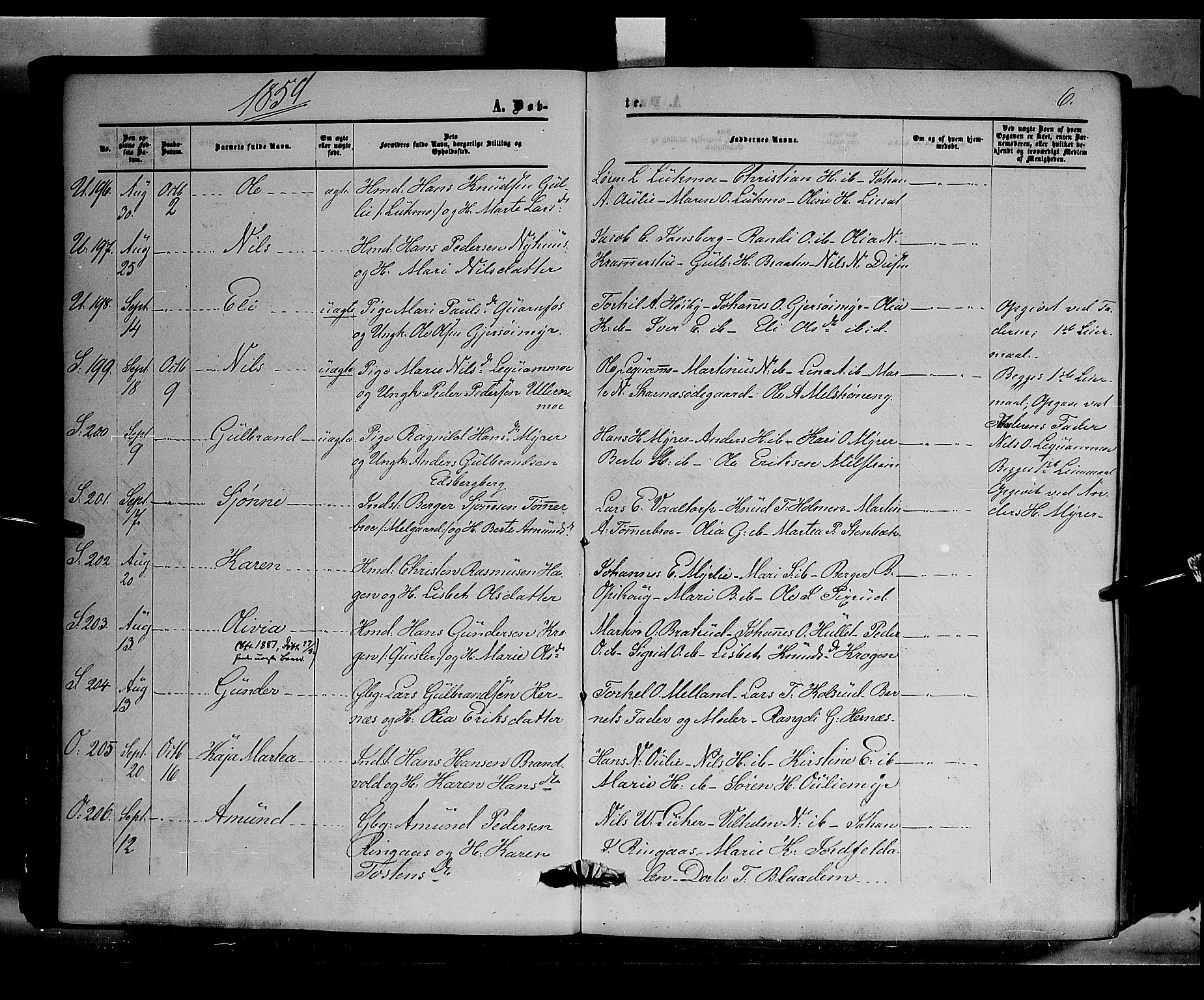 Sør-Odal prestekontor, AV/SAH-PREST-030/H/Ha/Haa/L0002: Ministerialbok nr. 2, 1859-1863, s. 6
