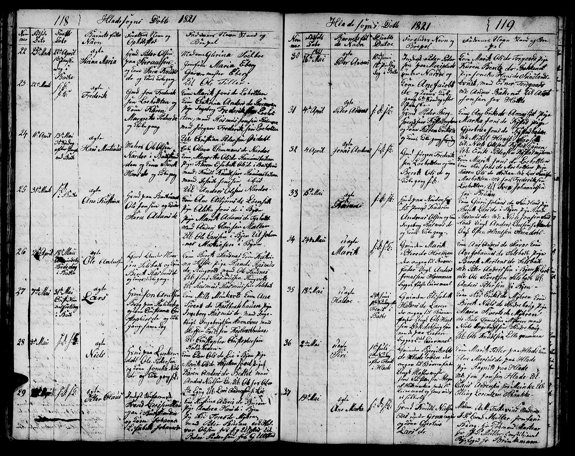 Ministerialprotokoller, klokkerbøker og fødselsregistre - Sør-Trøndelag, SAT/A-1456/606/L0306: Klokkerbok nr. 606C02, 1797-1829, s. 118-119
