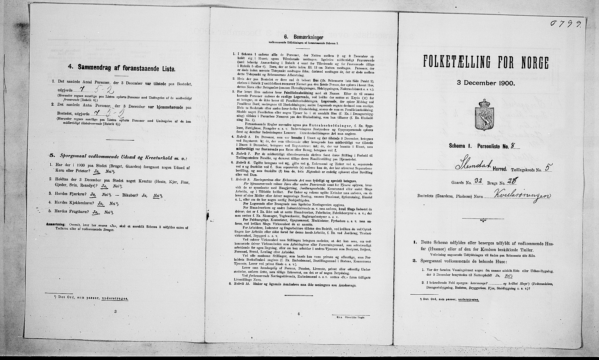 SAKO, Folketelling 1900 for 0811 Slemdal herred, 1900, s. 278