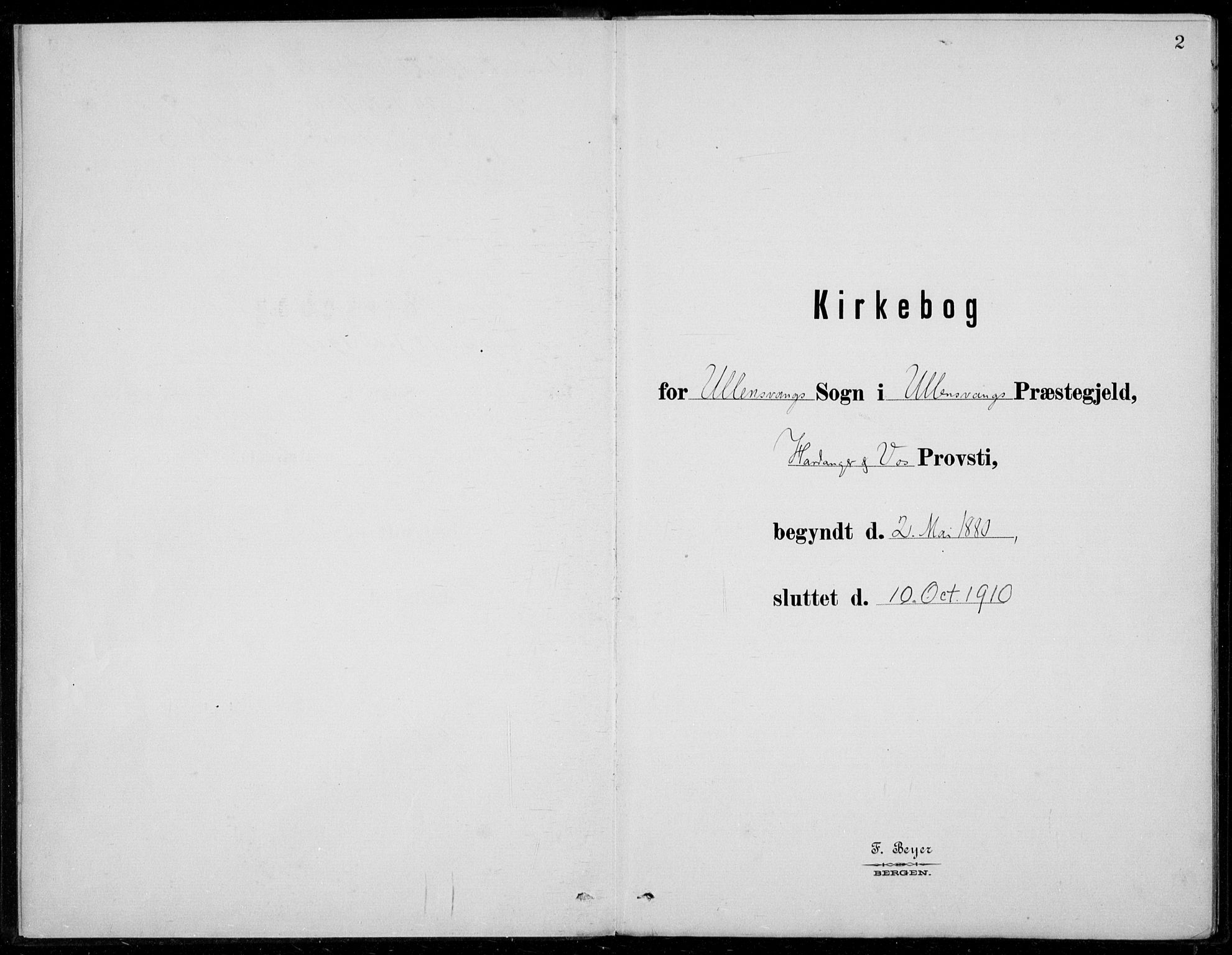 Ullensvang sokneprestembete, SAB/A-78701/H/Haa: Ministerialbok nr. B  2, 1880-1910, s. 2