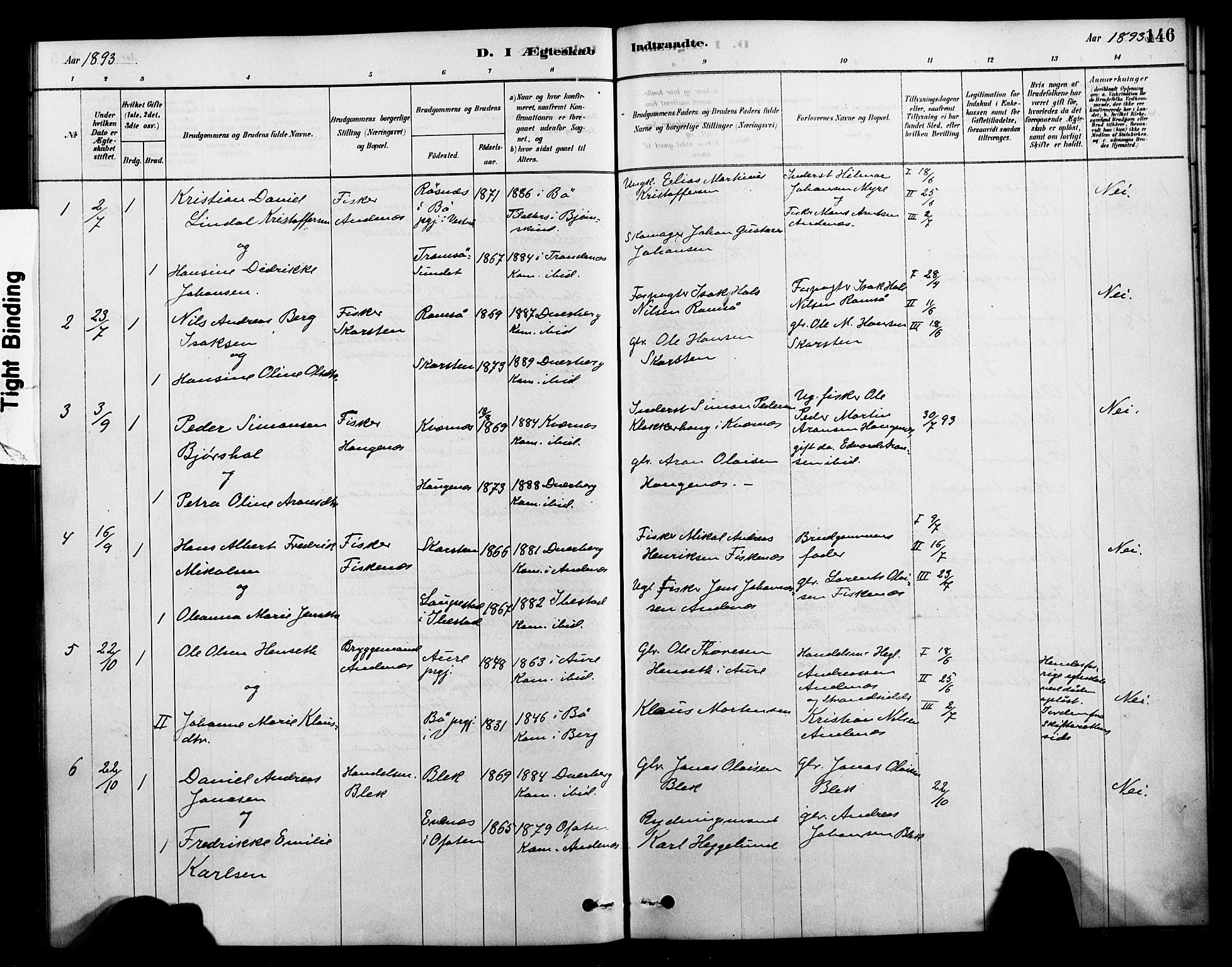 Ministerialprotokoller, klokkerbøker og fødselsregistre - Nordland, AV/SAT-A-1459/899/L1436: Ministerialbok nr. 899A04, 1881-1896, s. 146