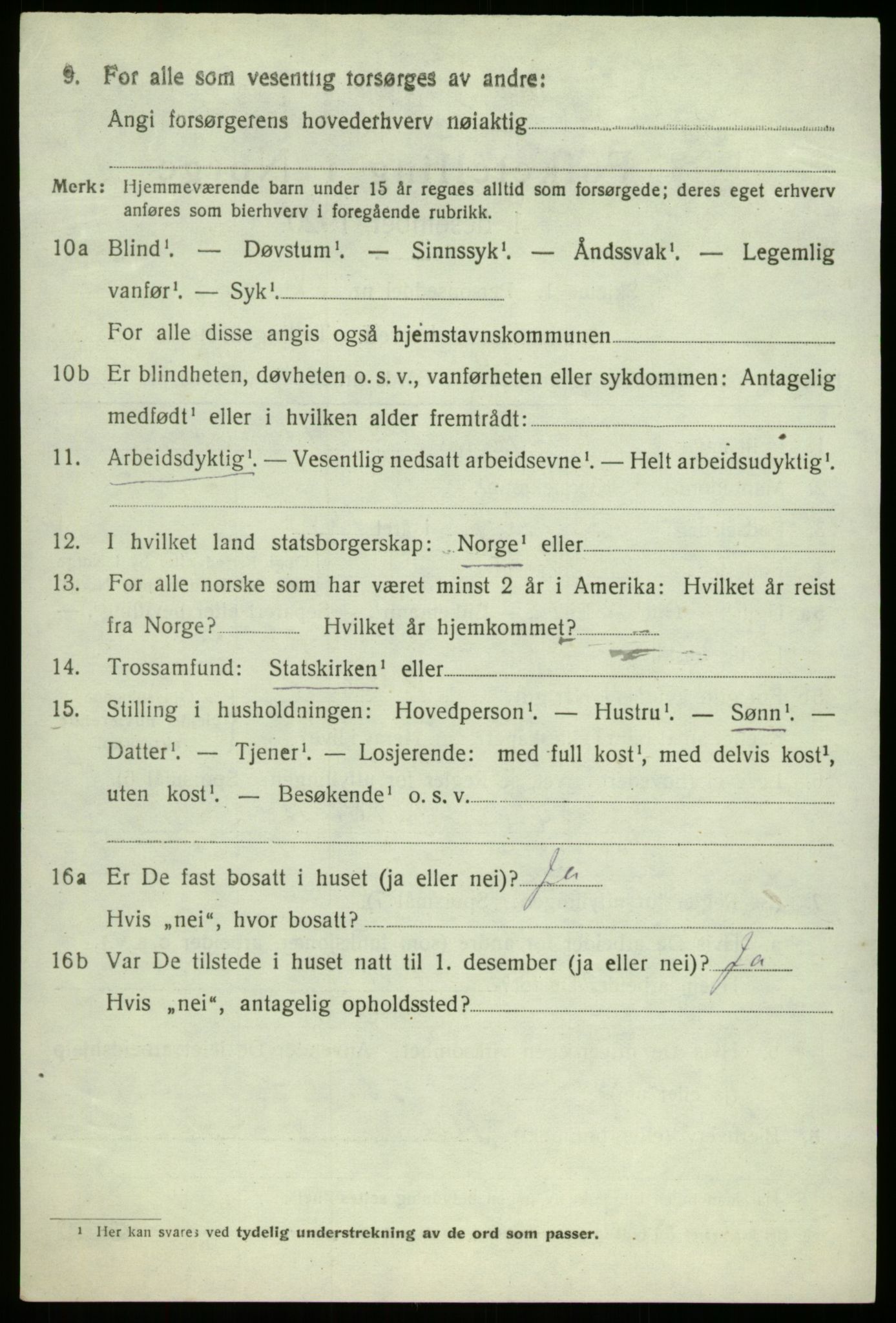 SAB, Folketelling 1920 for 1250 Haus herred, 1920, s. 5922