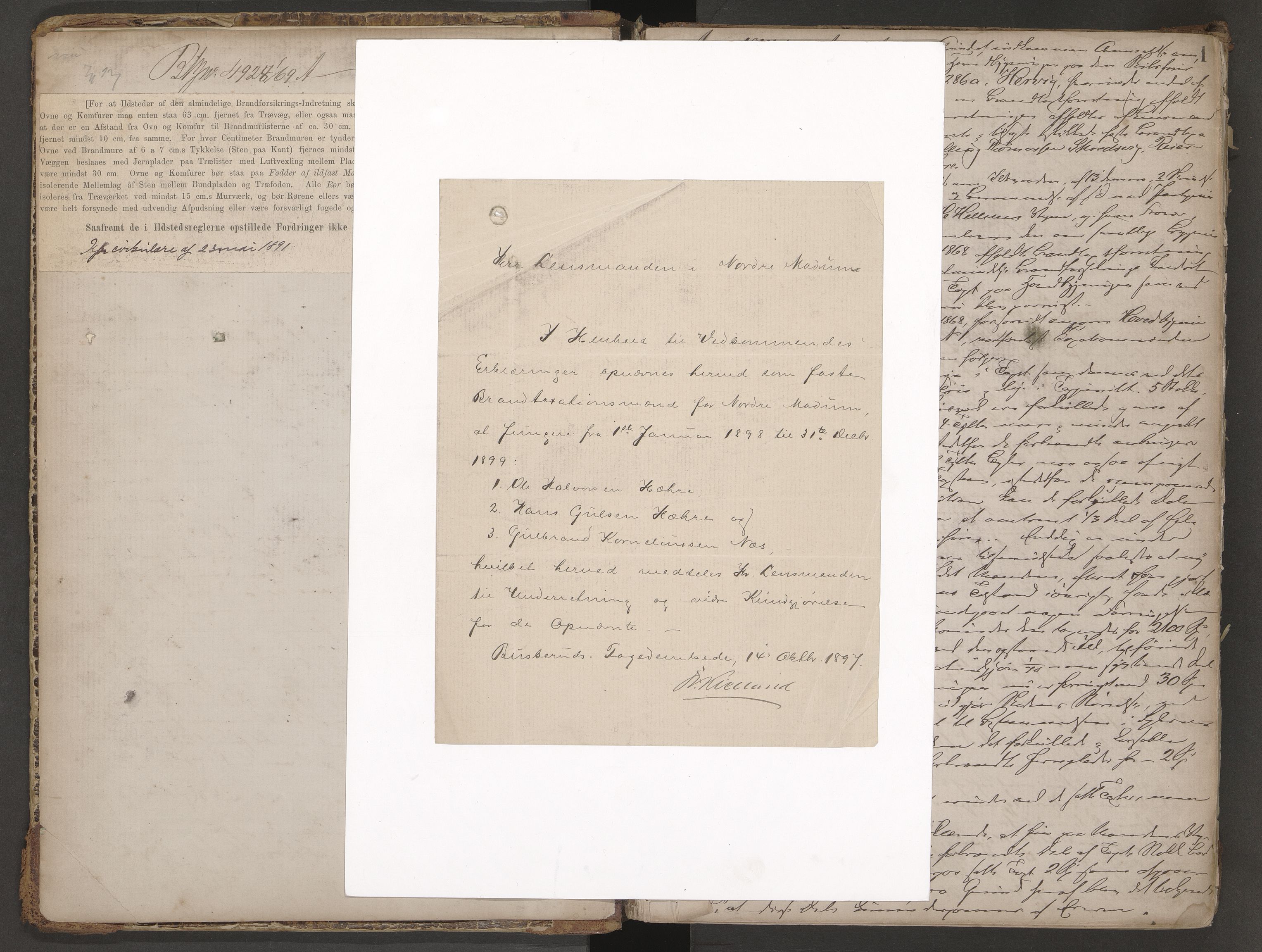 Modum lensmannskontor, AV/SAKO-A-524/Y/Yc/Ycc/L0002: Branntakstprotokoll Modum nordre, 1871-1903