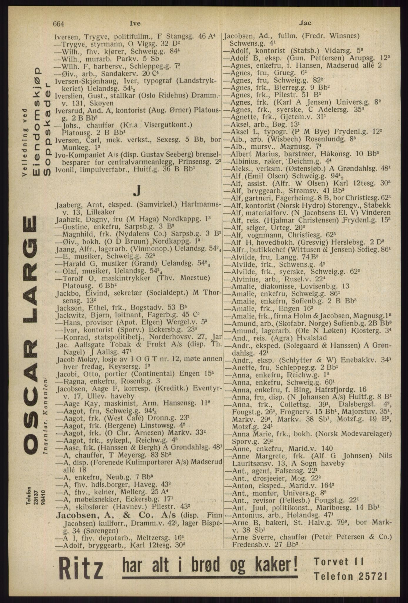 Kristiania/Oslo adressebok, PUBL/-, 1934, s. 664