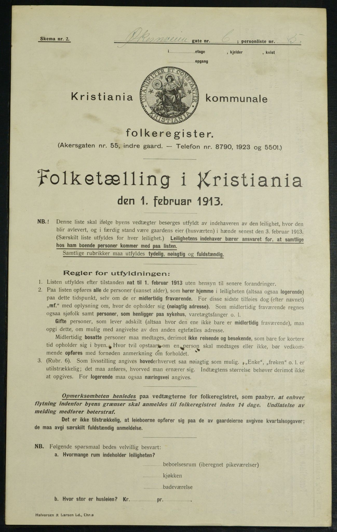 OBA, Kommunal folketelling 1.2.1913 for Kristiania, 1913, s. 128684