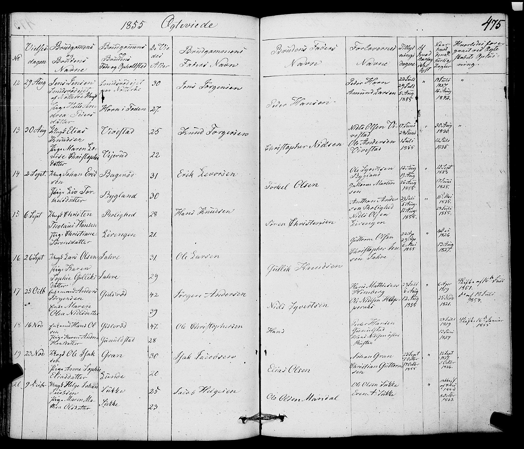 Ramnes kirkebøker, SAKO/A-314/F/Fa/L0005: Ministerialbok nr. I 5, 1841-1861, s. 474-475