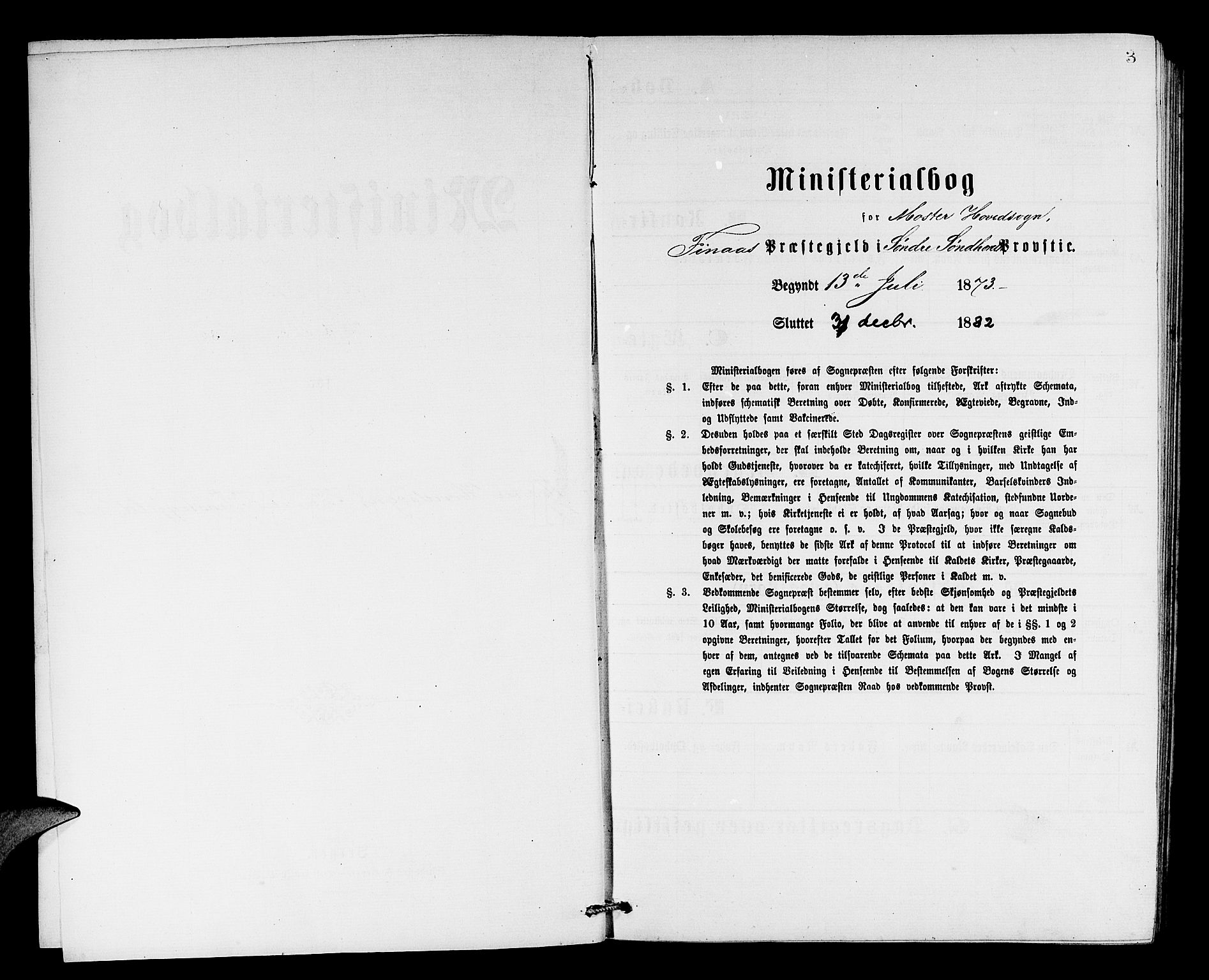 Finnås sokneprestembete, AV/SAB-A-99925/H/Ha/Hab/Haba/L0002: Klokkerbok nr. A 2, 1873-1882, s. 3