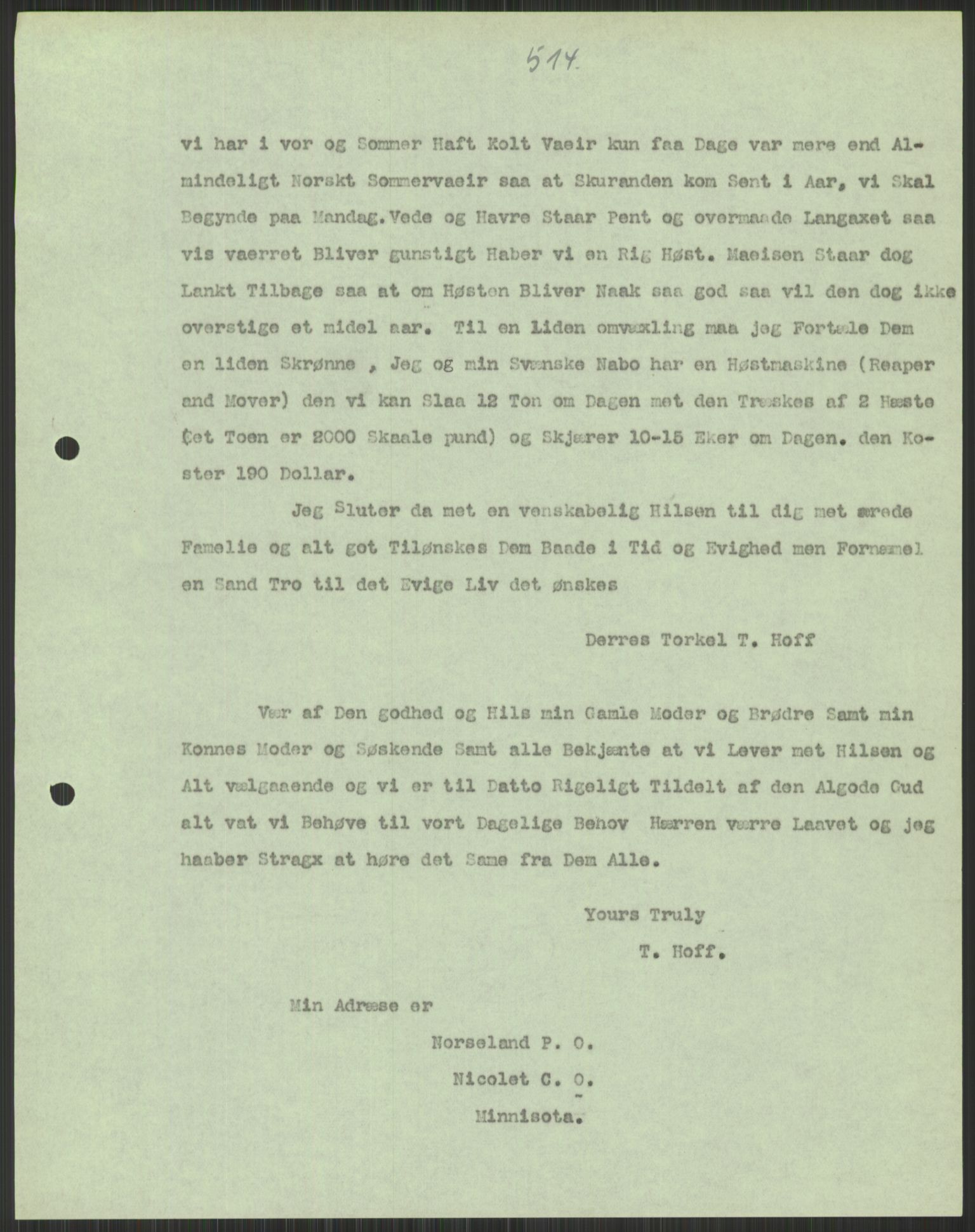 Samlinger til kildeutgivelse, Amerikabrevene, RA/EA-4057/F/L0037: Arne Odd Johnsens amerikabrevsamling I, 1855-1900, s. 1153