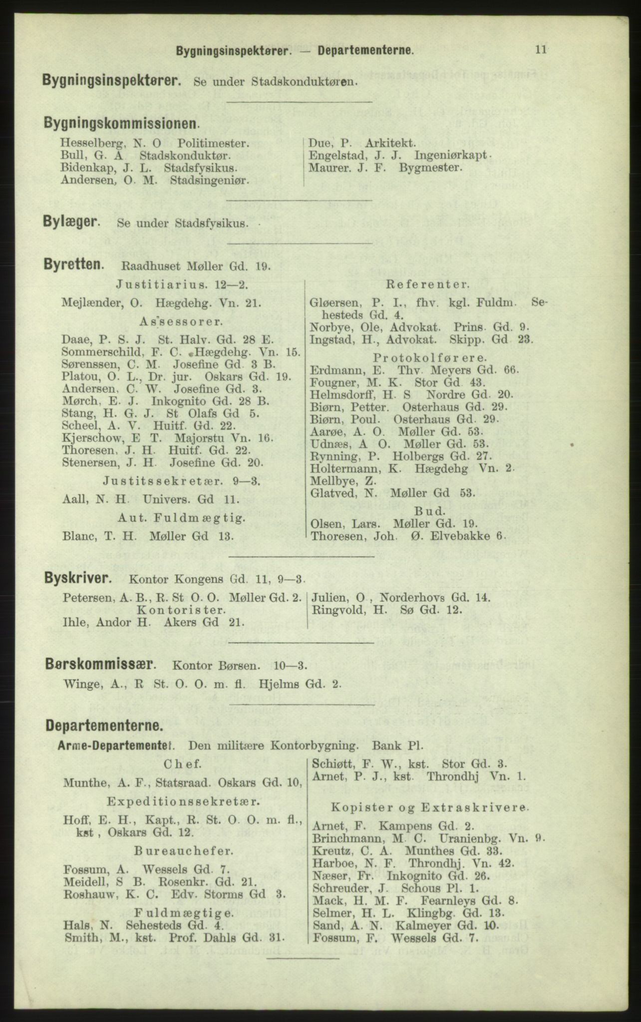 Kristiania/Oslo adressebok, PUBL/-, 1884, s. 11