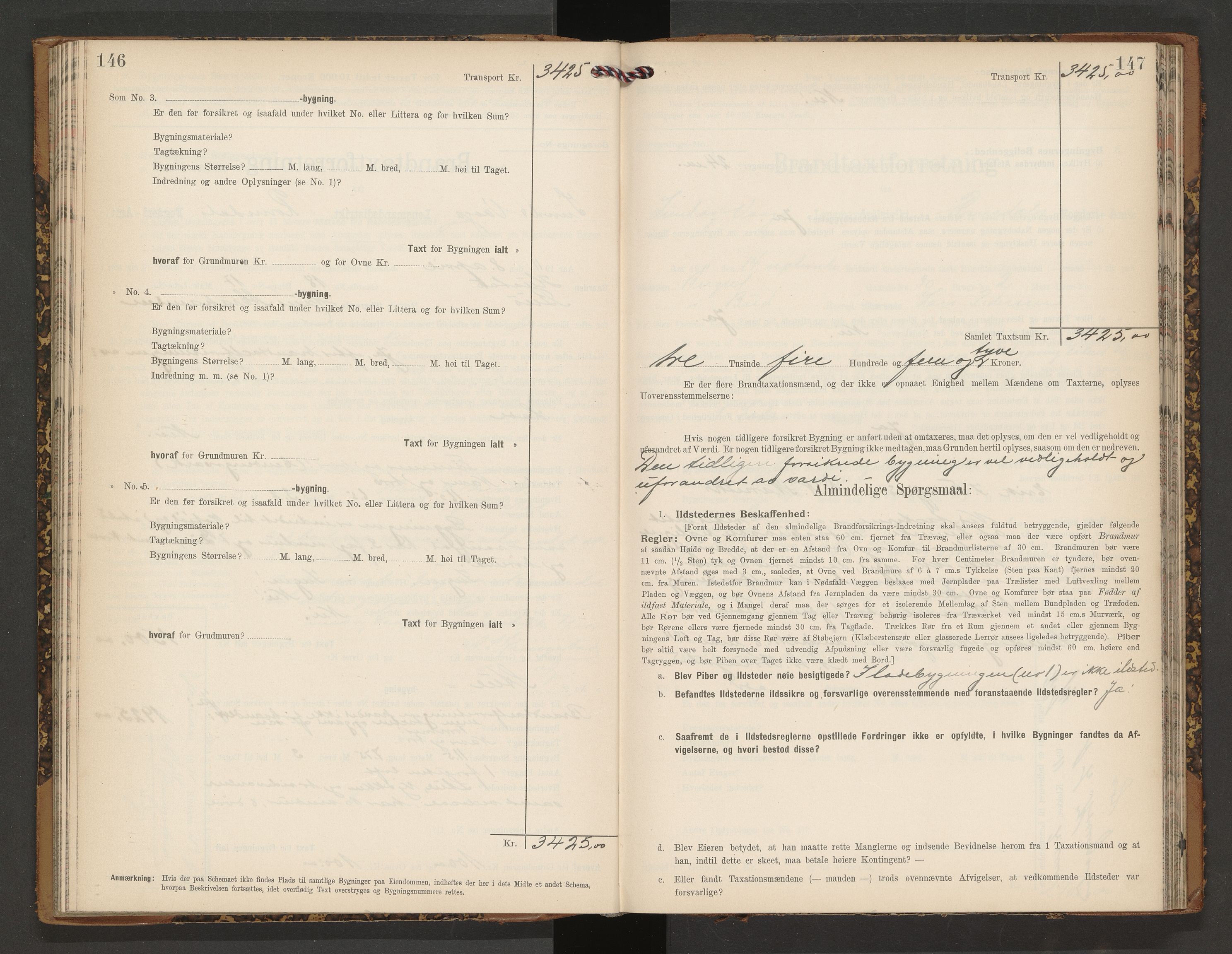 Norges Brannkasse Vågøy og Sund, AV/SAT-A-5504/Fb/L0002: Branntakstprotokoll, 1904-1913, s. 146-147