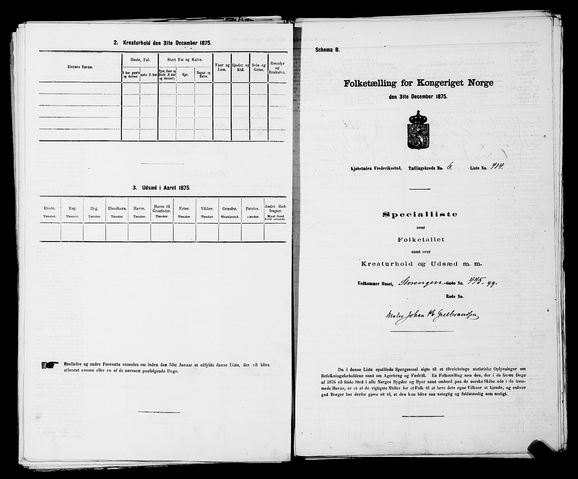 RA, Folketelling 1875 for 0103B Fredrikstad prestegjeld, Fredrikstad kjøpstad, 1875, s. 970