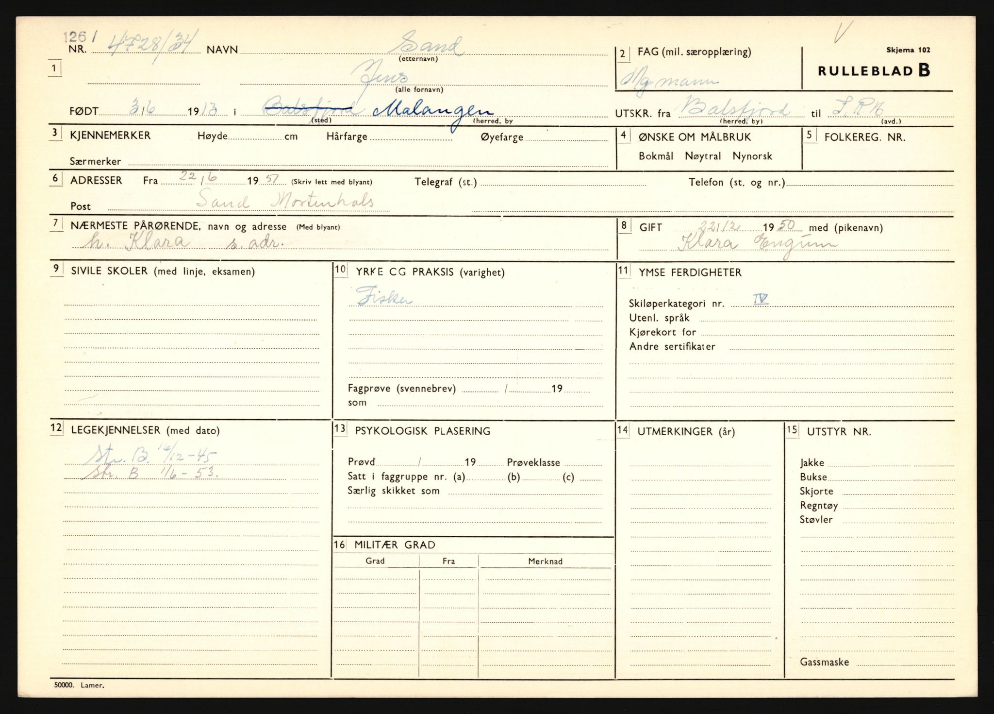 Forsvaret, Troms infanteriregiment nr. 16, AV/RA-RAFA-3146/P/Pa/L0018: Rulleblad for regimentets menige mannskaper, årsklasse 1934, 1934, s. 1113