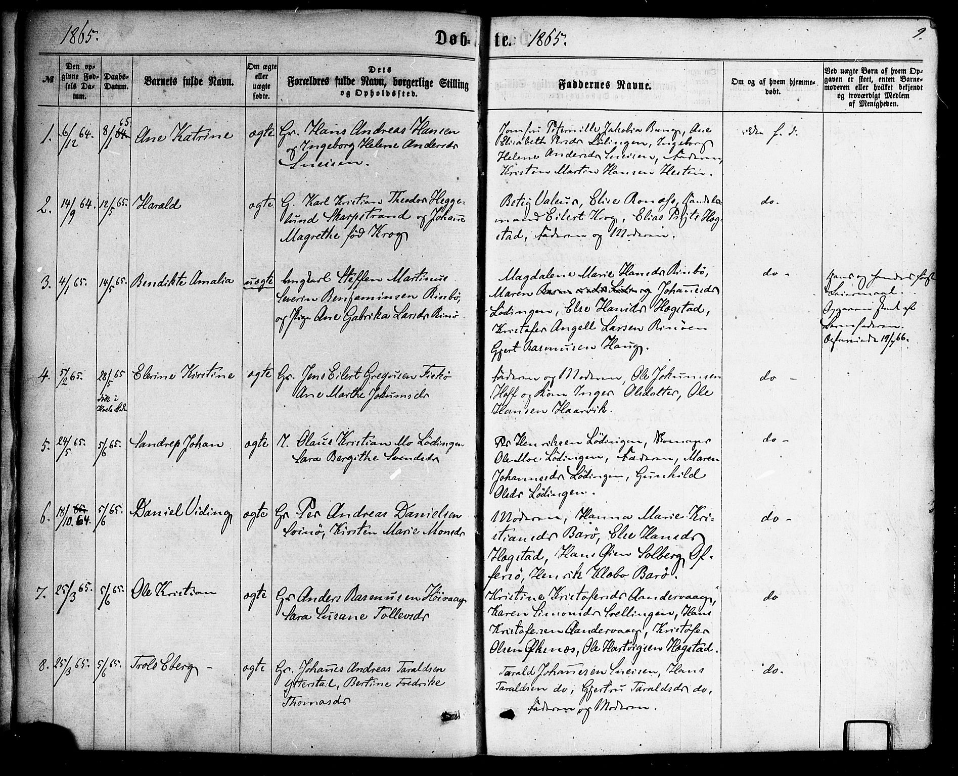 Ministerialprotokoller, klokkerbøker og fødselsregistre - Nordland, AV/SAT-A-1459/872/L1034: Ministerialbok nr. 872A09, 1864-1884, s. 9